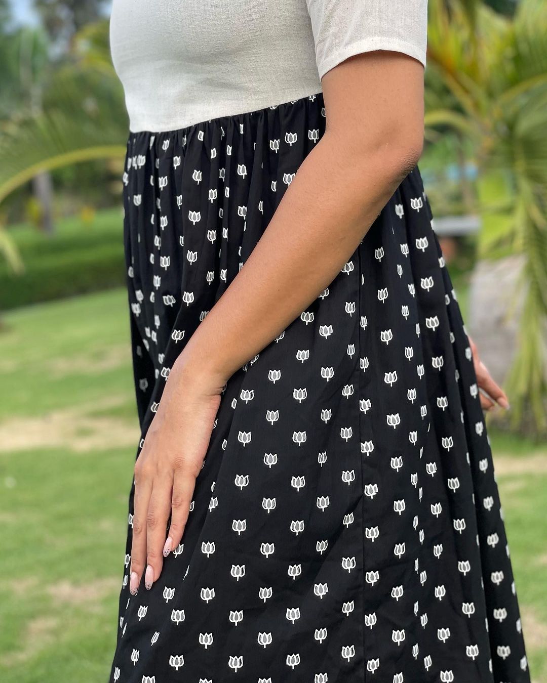 Triya - Kadhi and Block Printed Fusion Dress