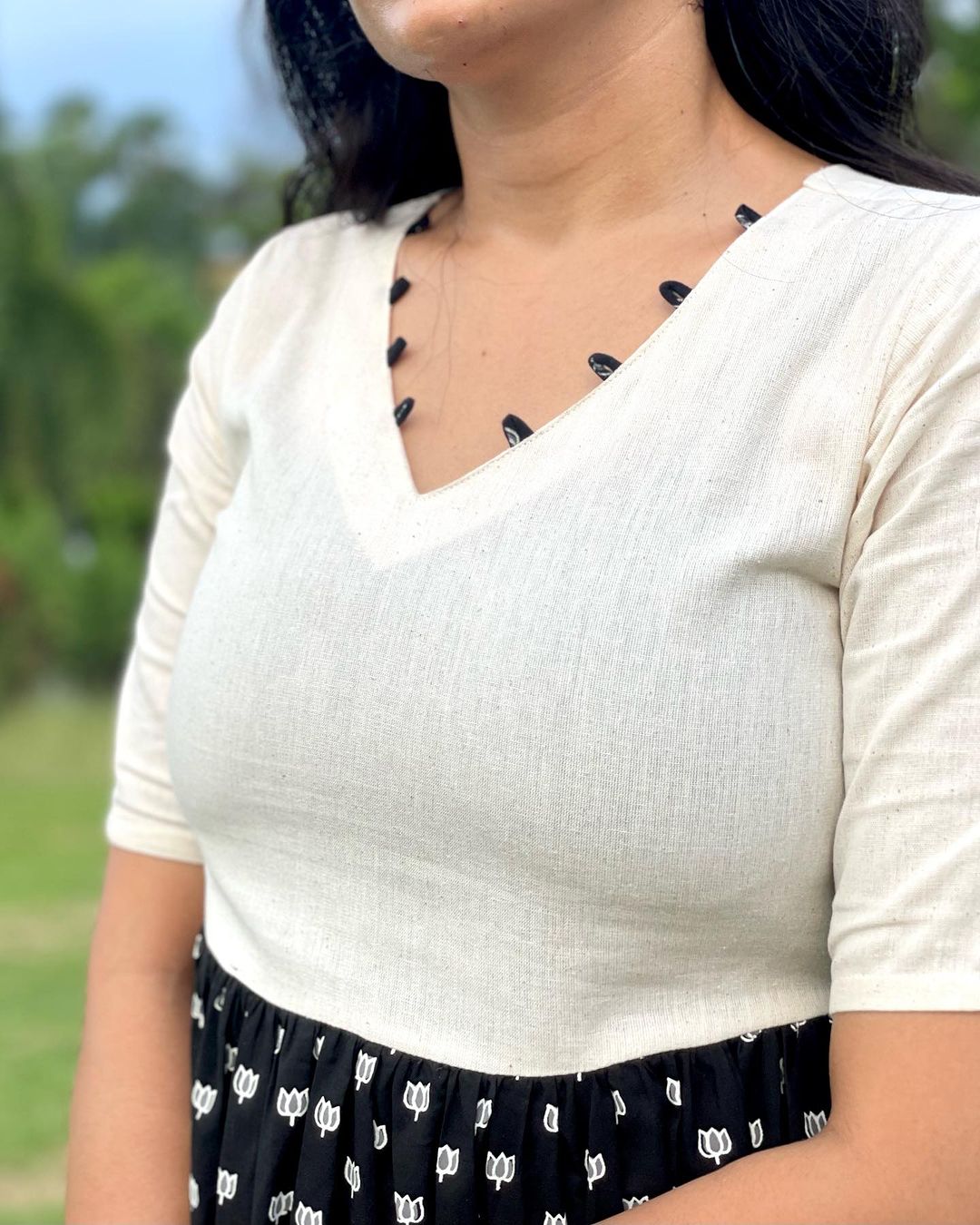 Triya - Kadhi and Block Printed Fusion Dress