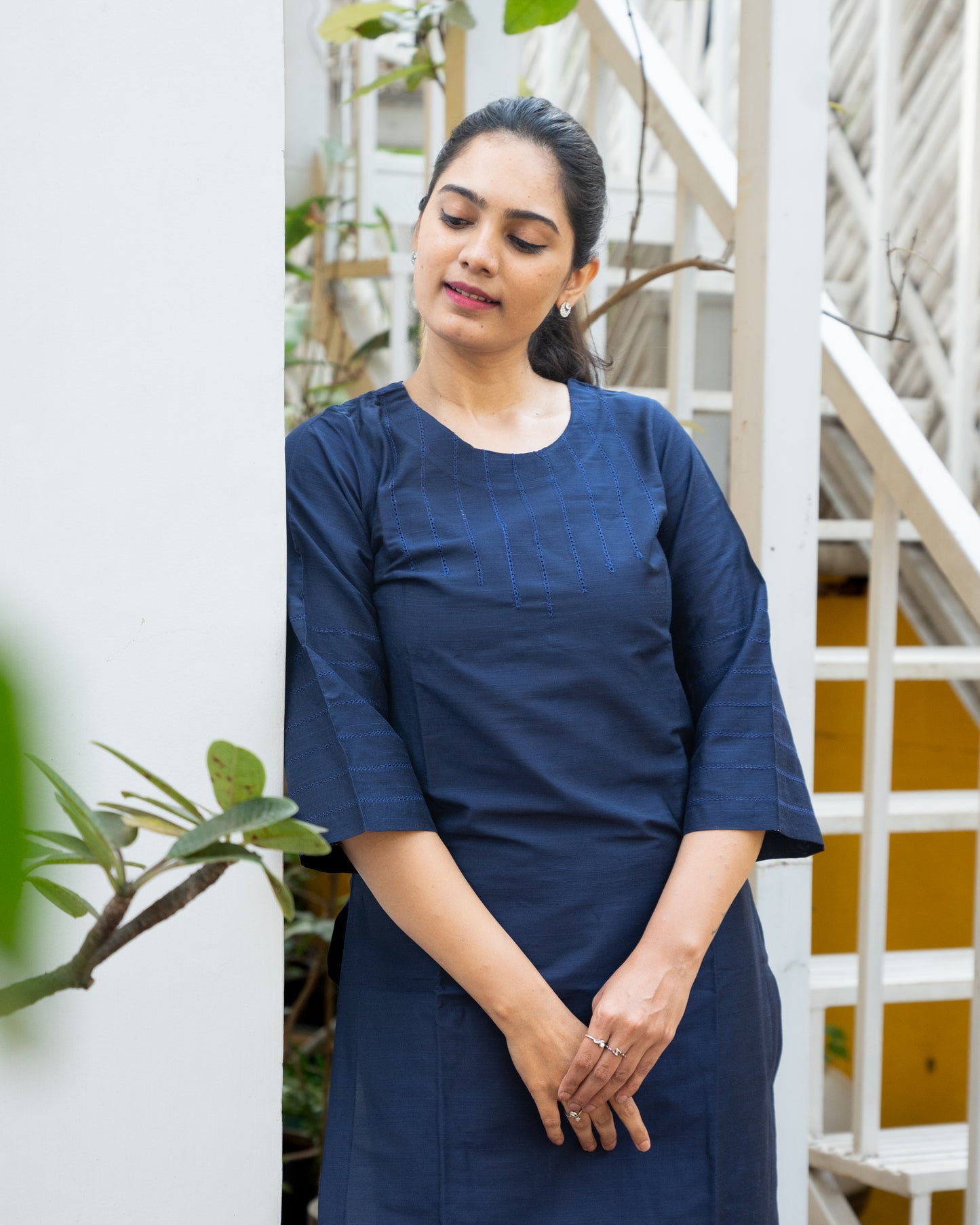 Abilasha - Silk Cotton Kurta Set - Blue