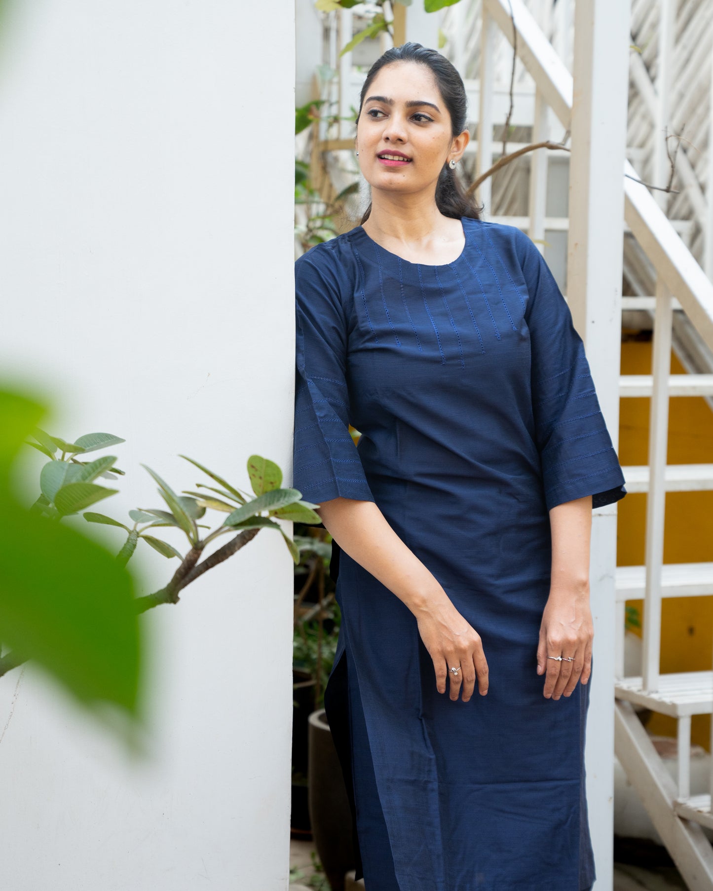 Abilasha - Silk Cotton Kurta Set - Blue