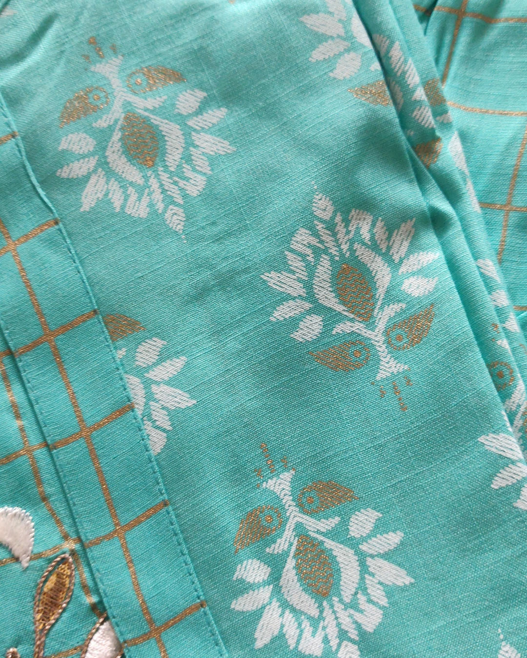 Aarna - Sky Blue attached jacket kurti with pant set