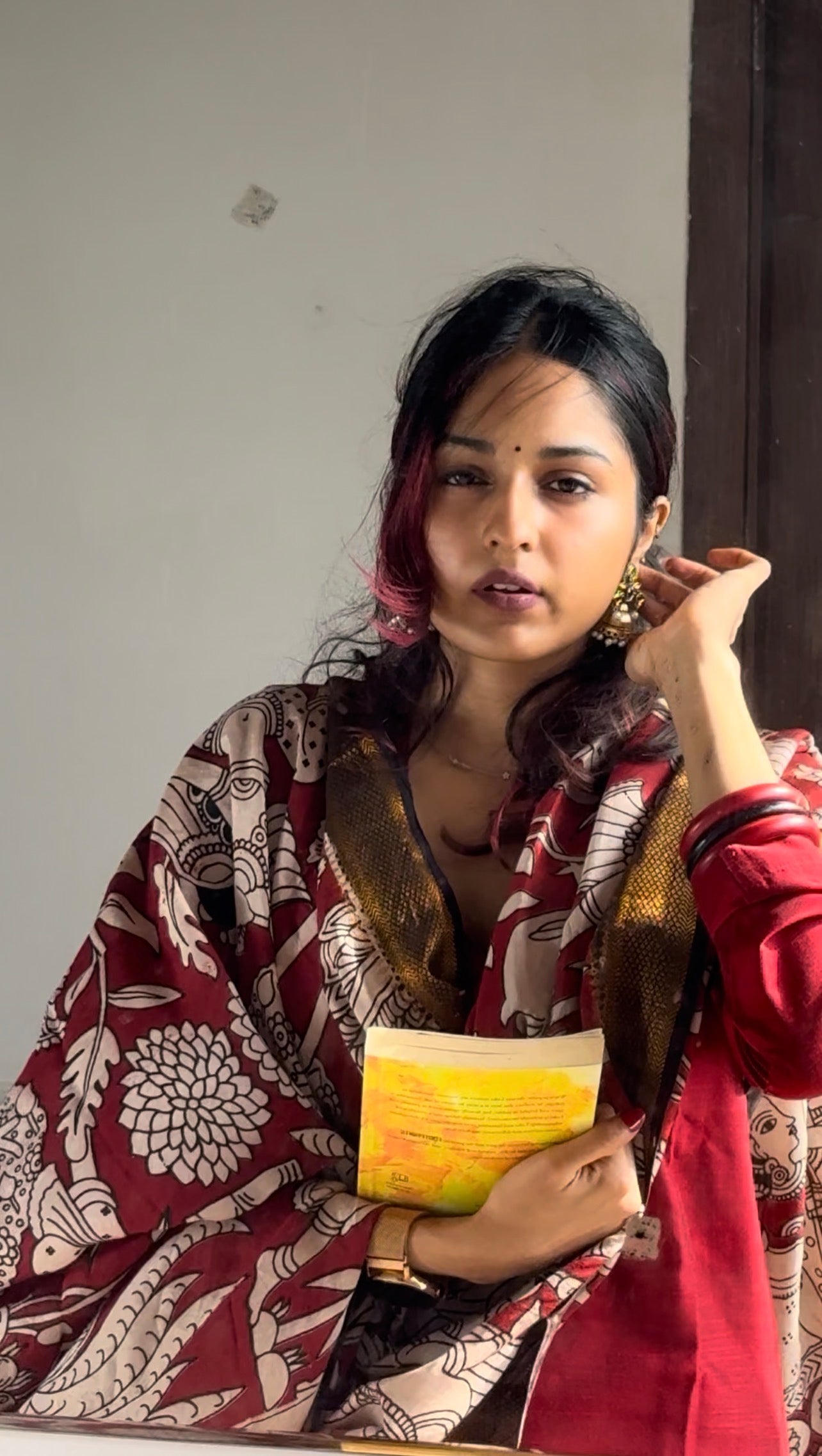 Raaga - Maroon Silk cotton set