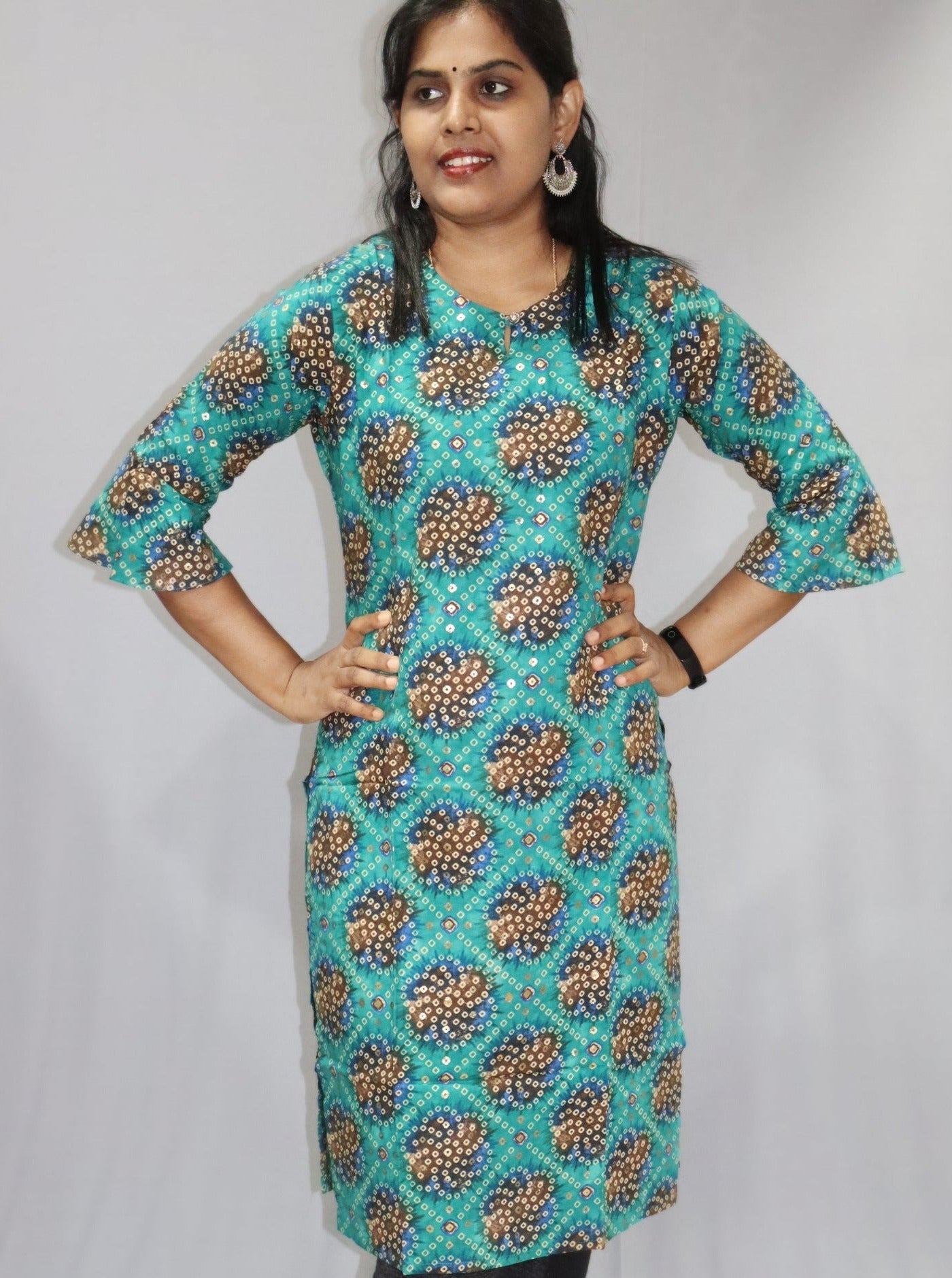 Nitika - Green Rayon Kurti