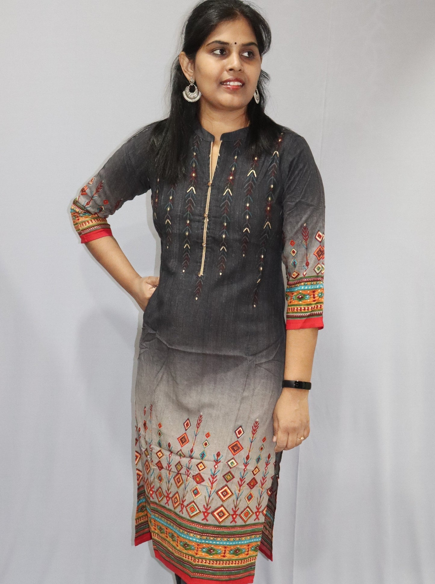 Nitika - Black Rayon Kurti