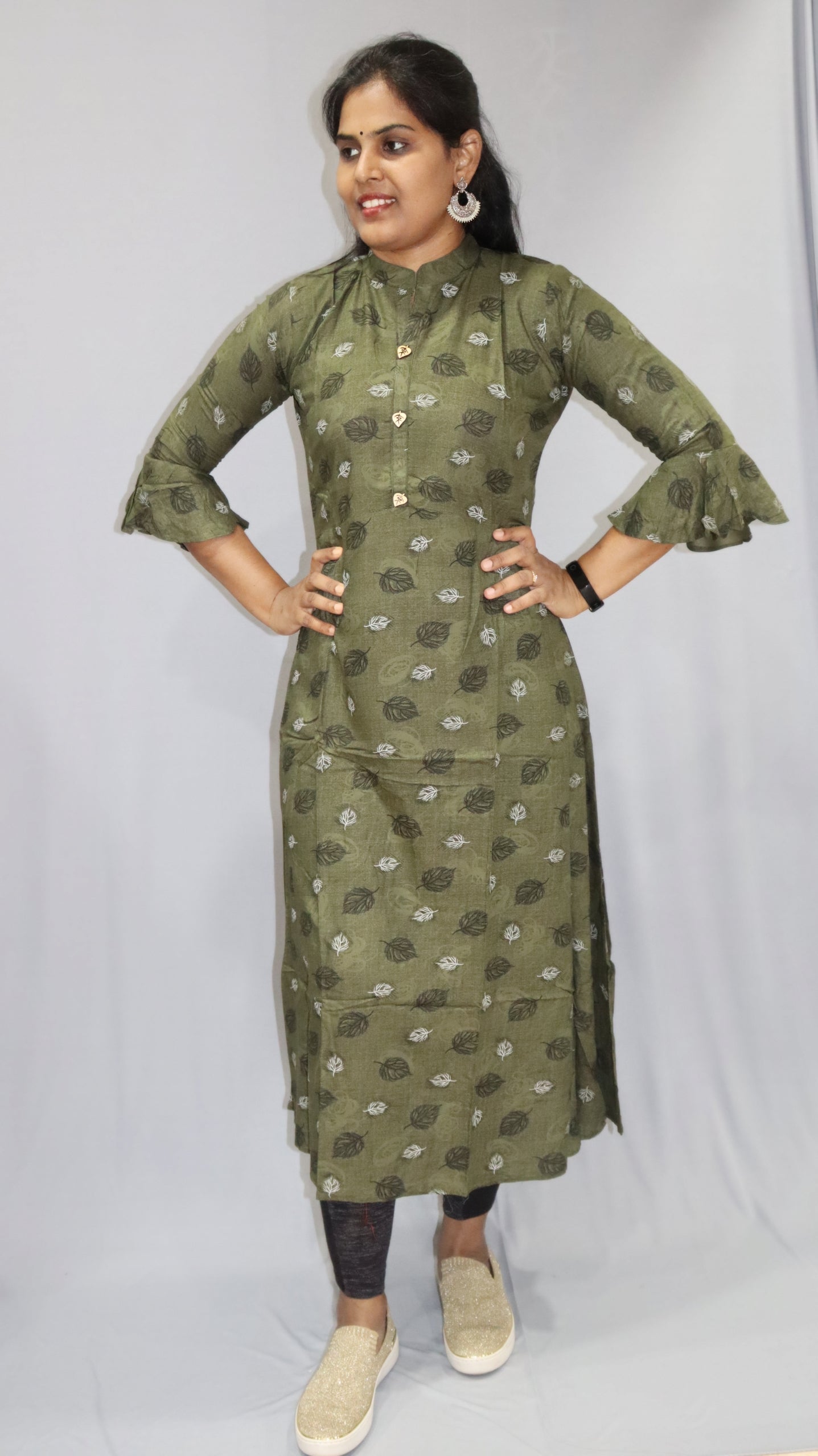 Lavanya - Aline Green Rayon Frock