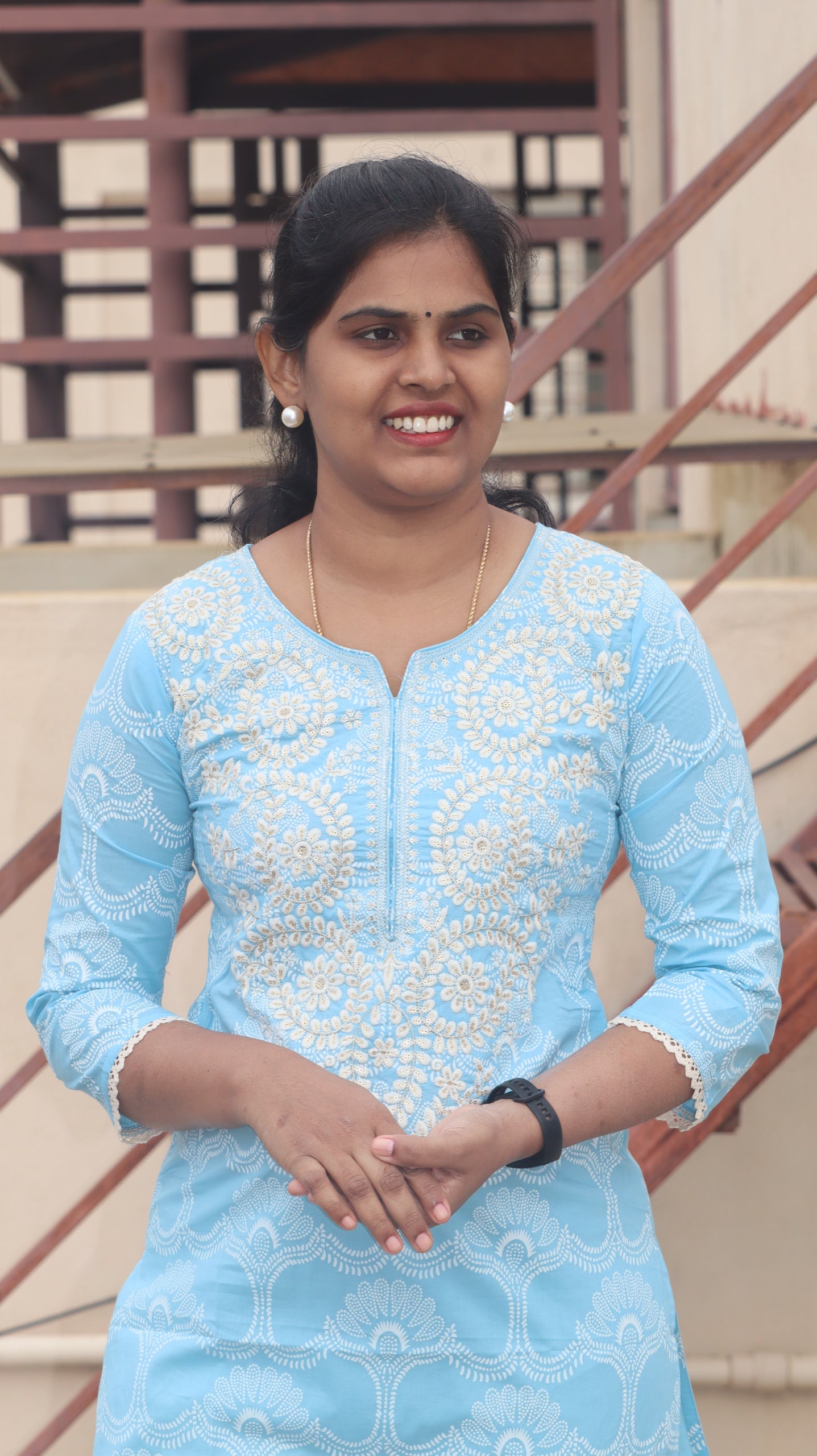 Darika - Premium cotton embriodered kurti - Blue