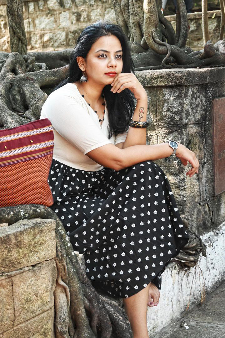 Triya - Kadhi and Block Printed Fusion Dress