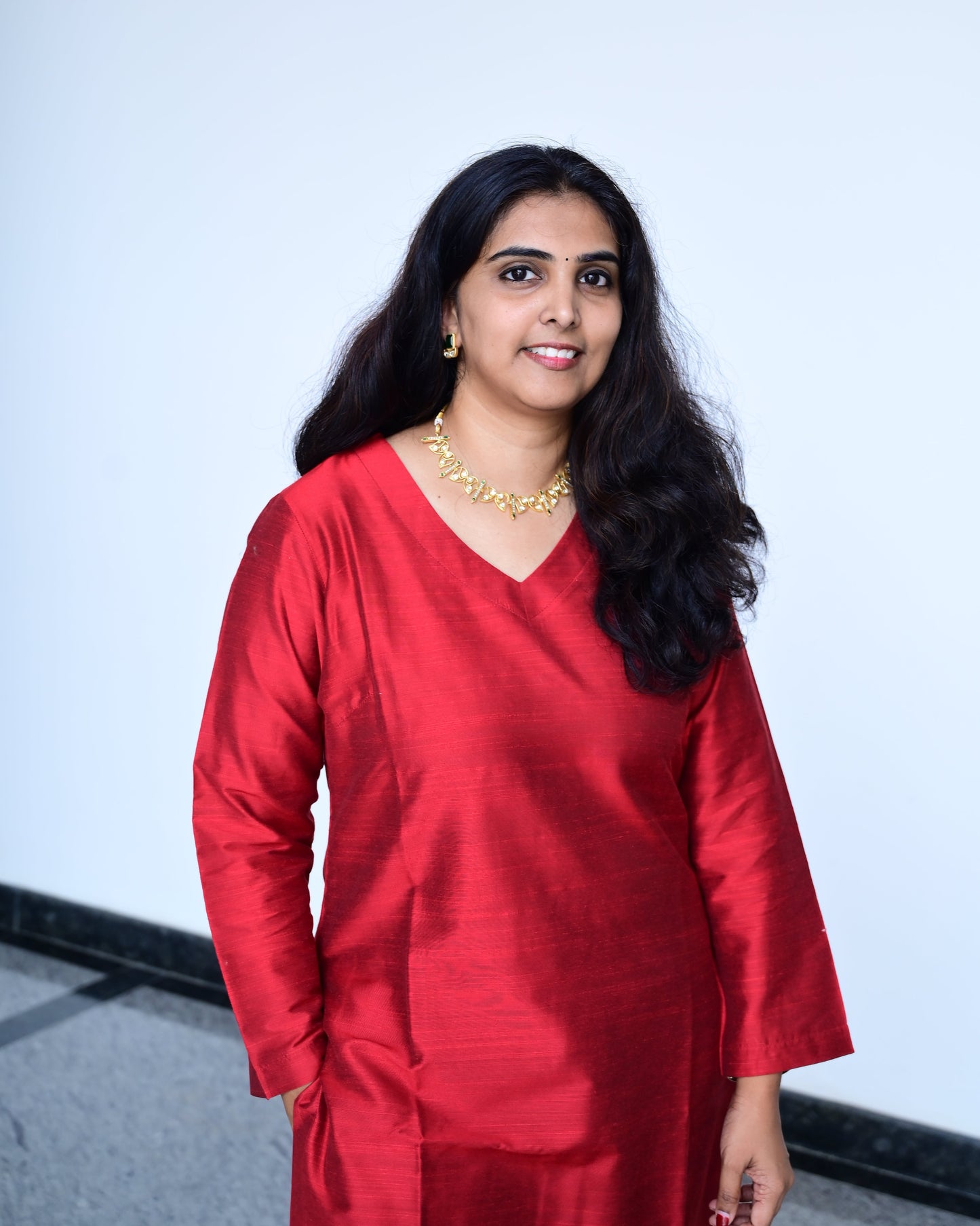 Namrata - Maroon Silk cotton set with Premium Tissue Dupatta