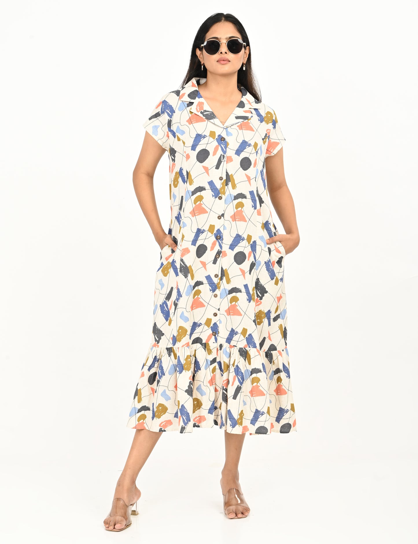 Aasvi- Premium Cotton Flex dress - Abstract Print