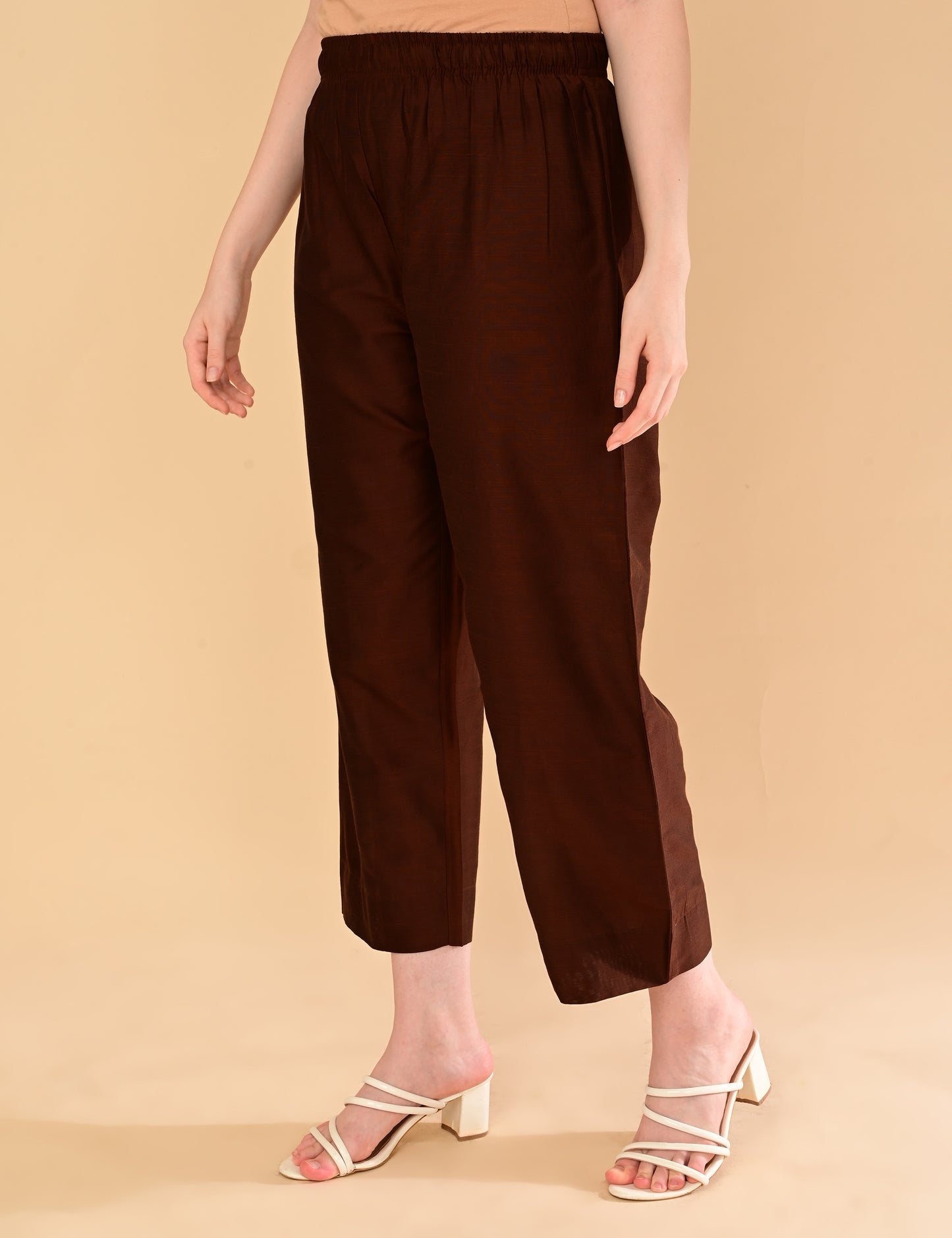 Ira Luxe Brown Silk Cotton Set