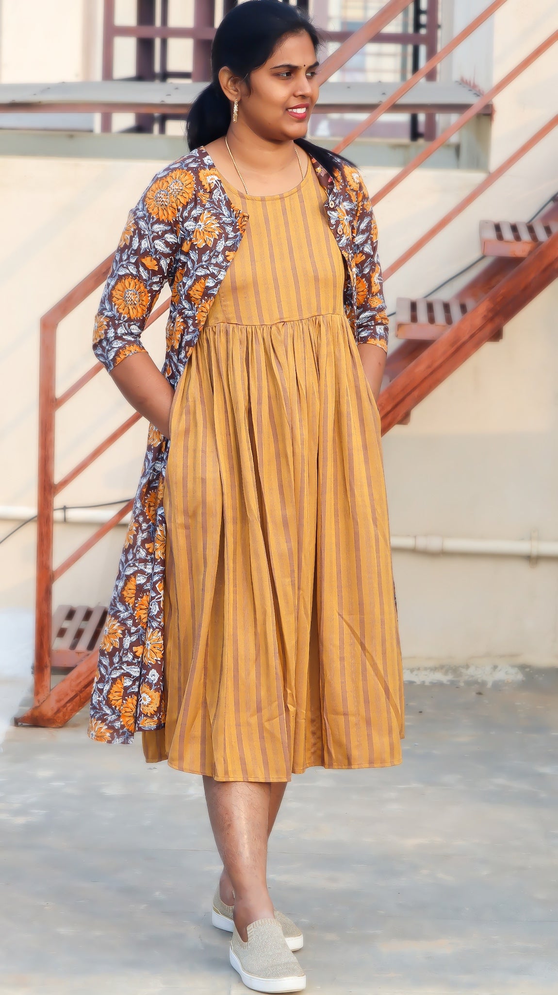 Lakshya - Chocolate jacket dress