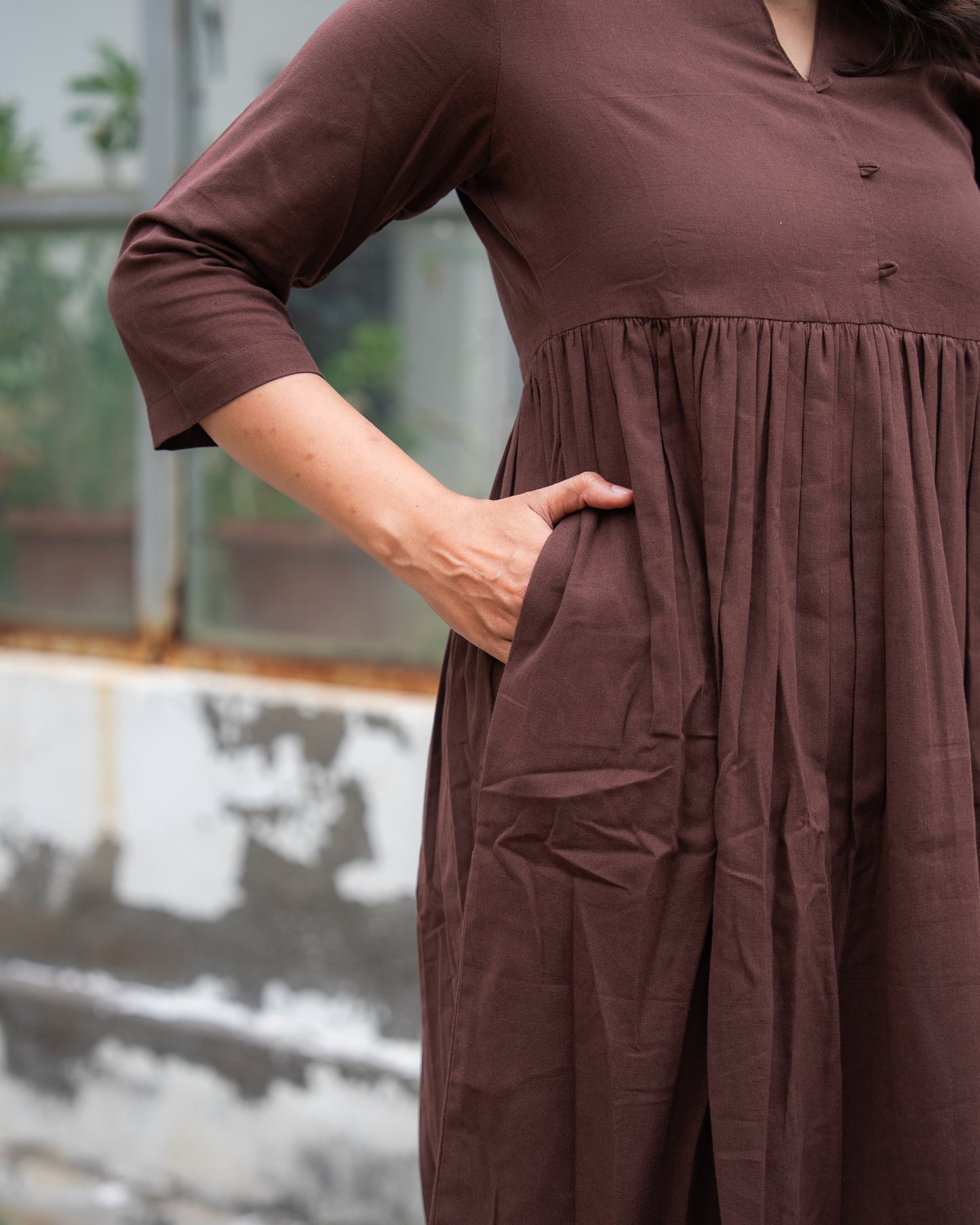 Nithya - Premium Cotton Coord Set - Brown