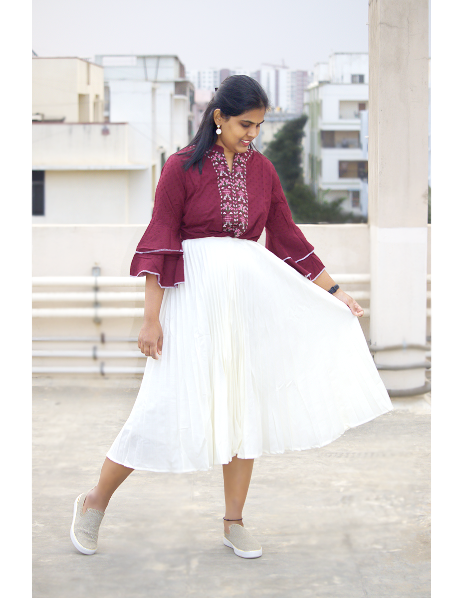 Top and skirt set