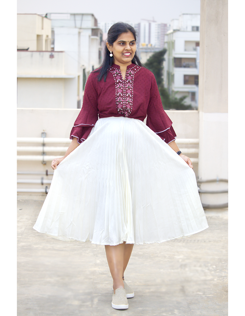 Top and skirt set