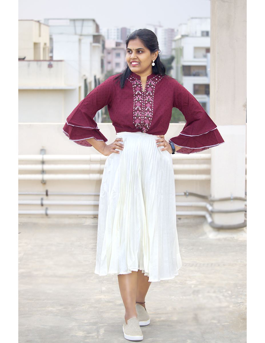 Top and skirt set