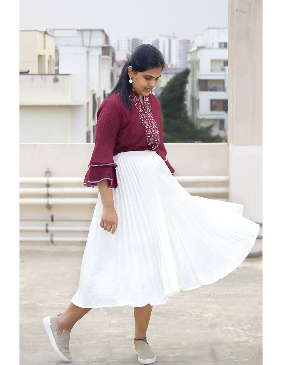 Top and skirt set