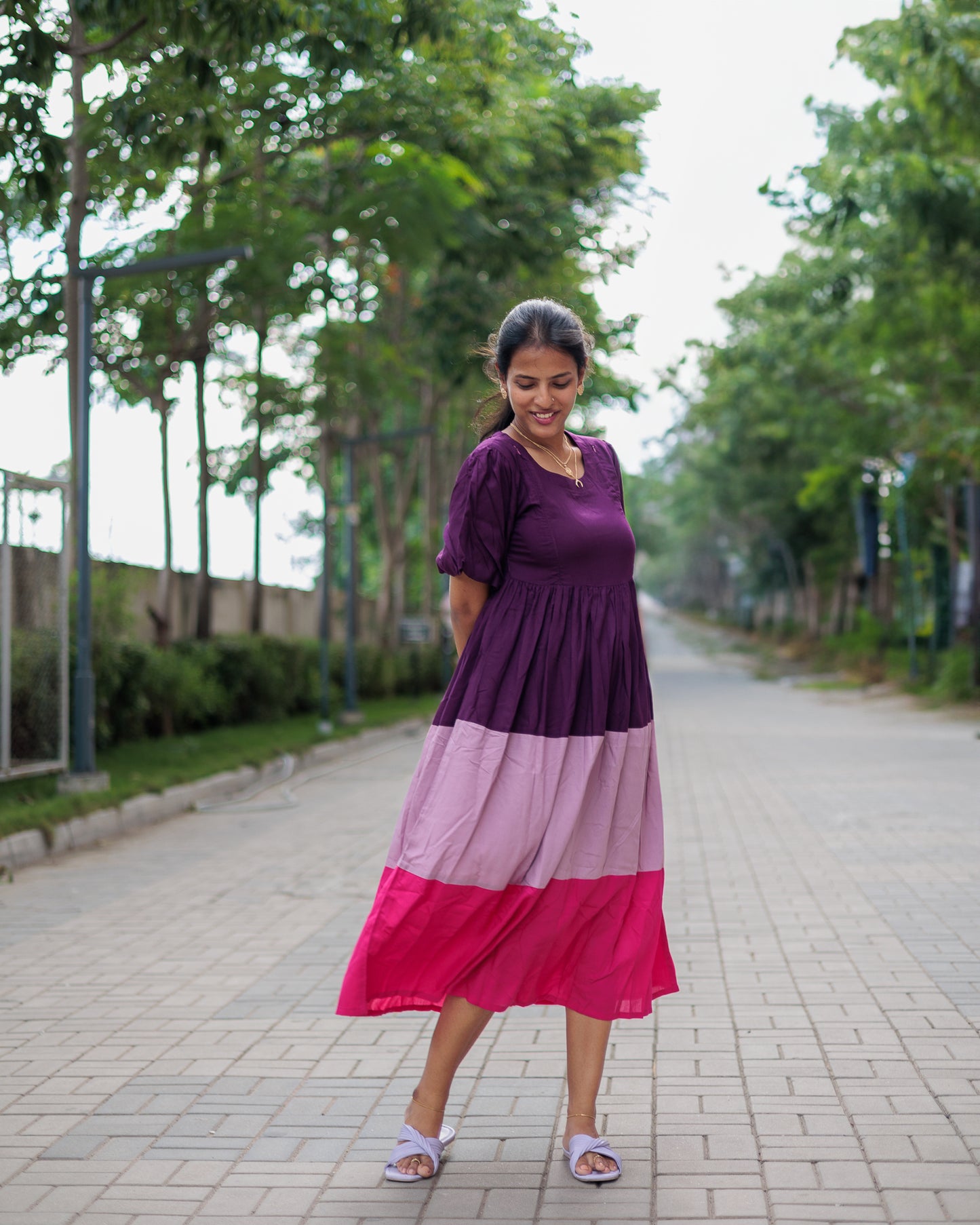 Aarushi - Purple Feeding and Maternity dress