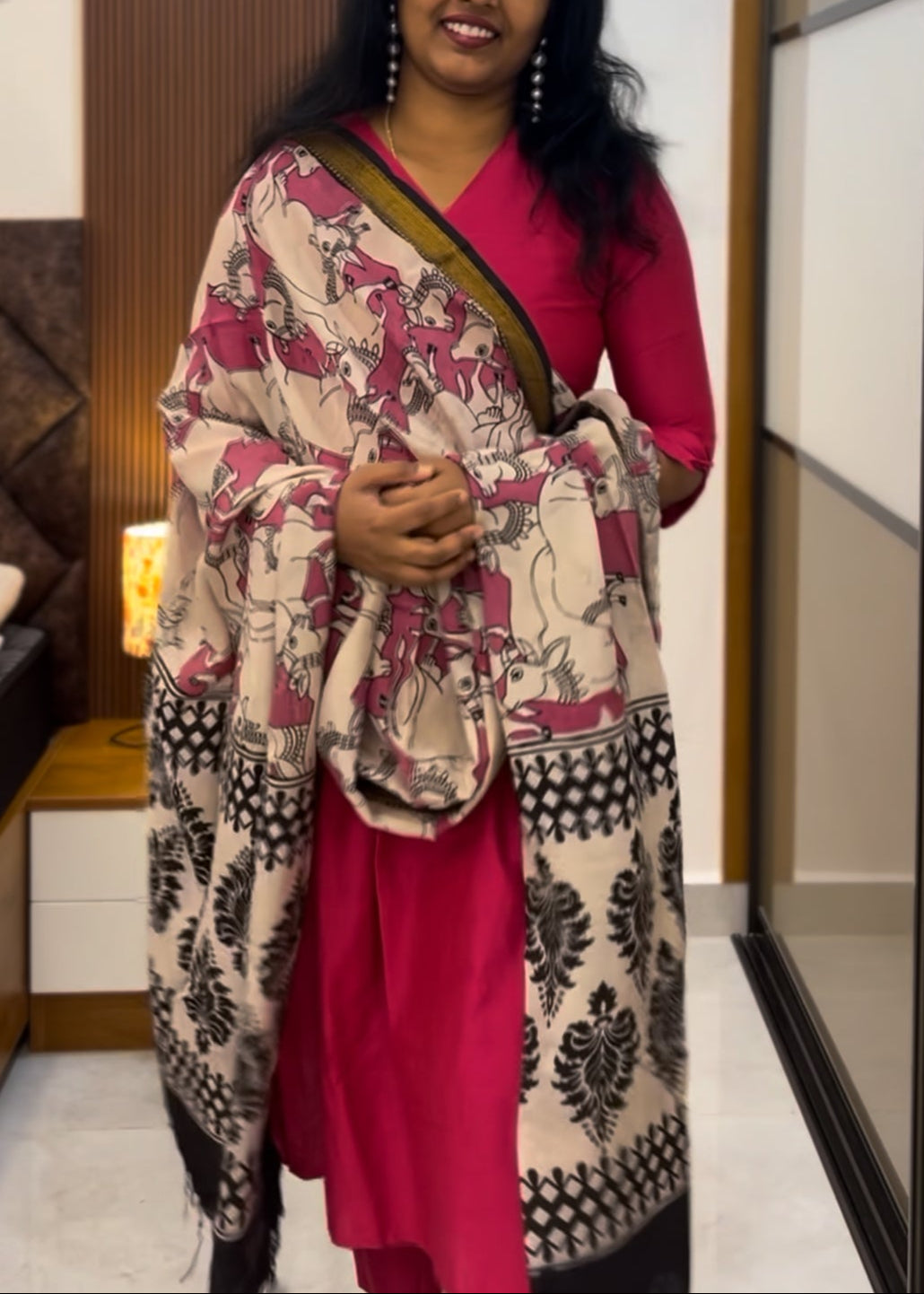 Pink Nyra Silk cotton set