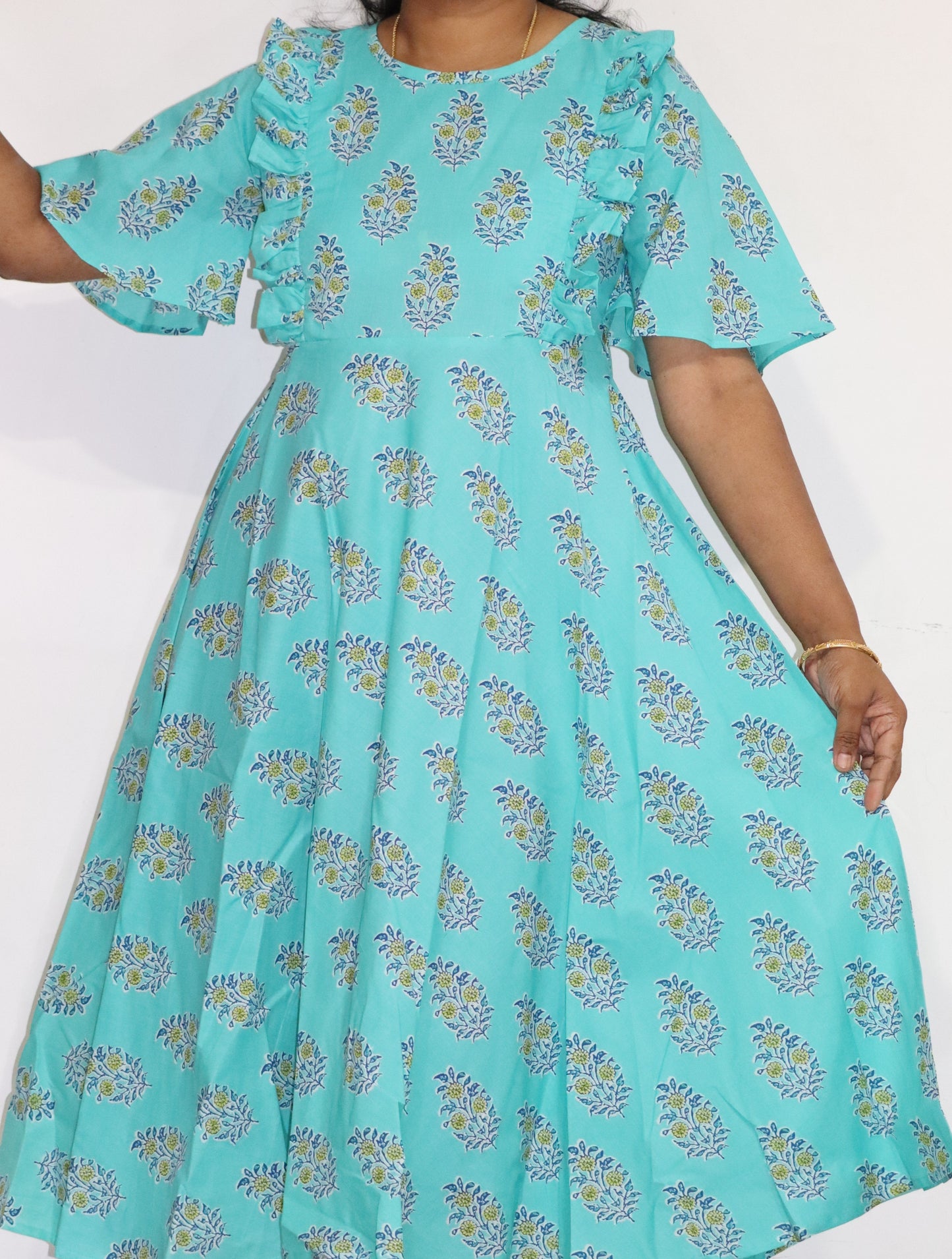 Sameera - Rama Block Printed Cotton Frock