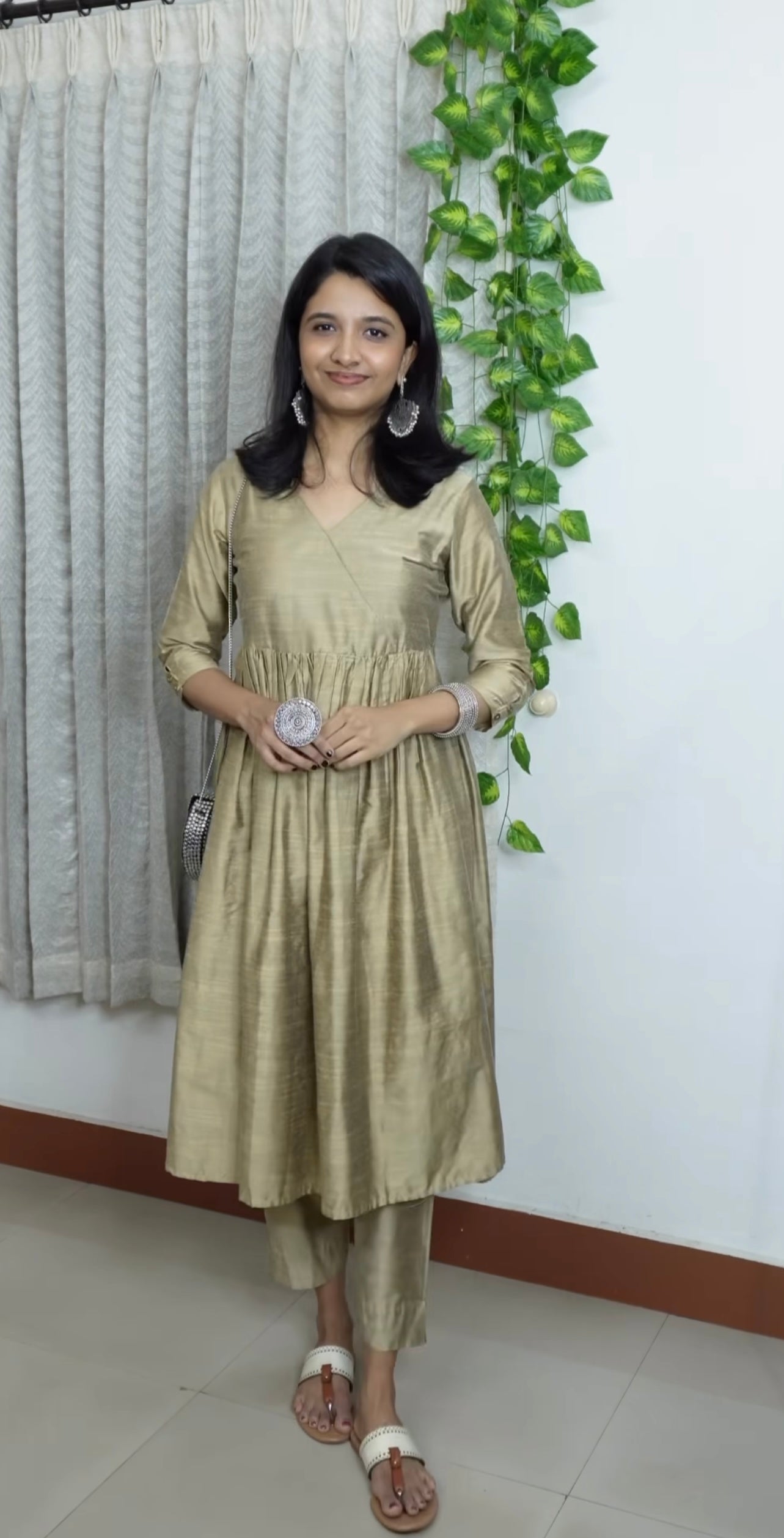 Ziya - Silk Cotton Kurta Set - In Nyra Cut - Gold
