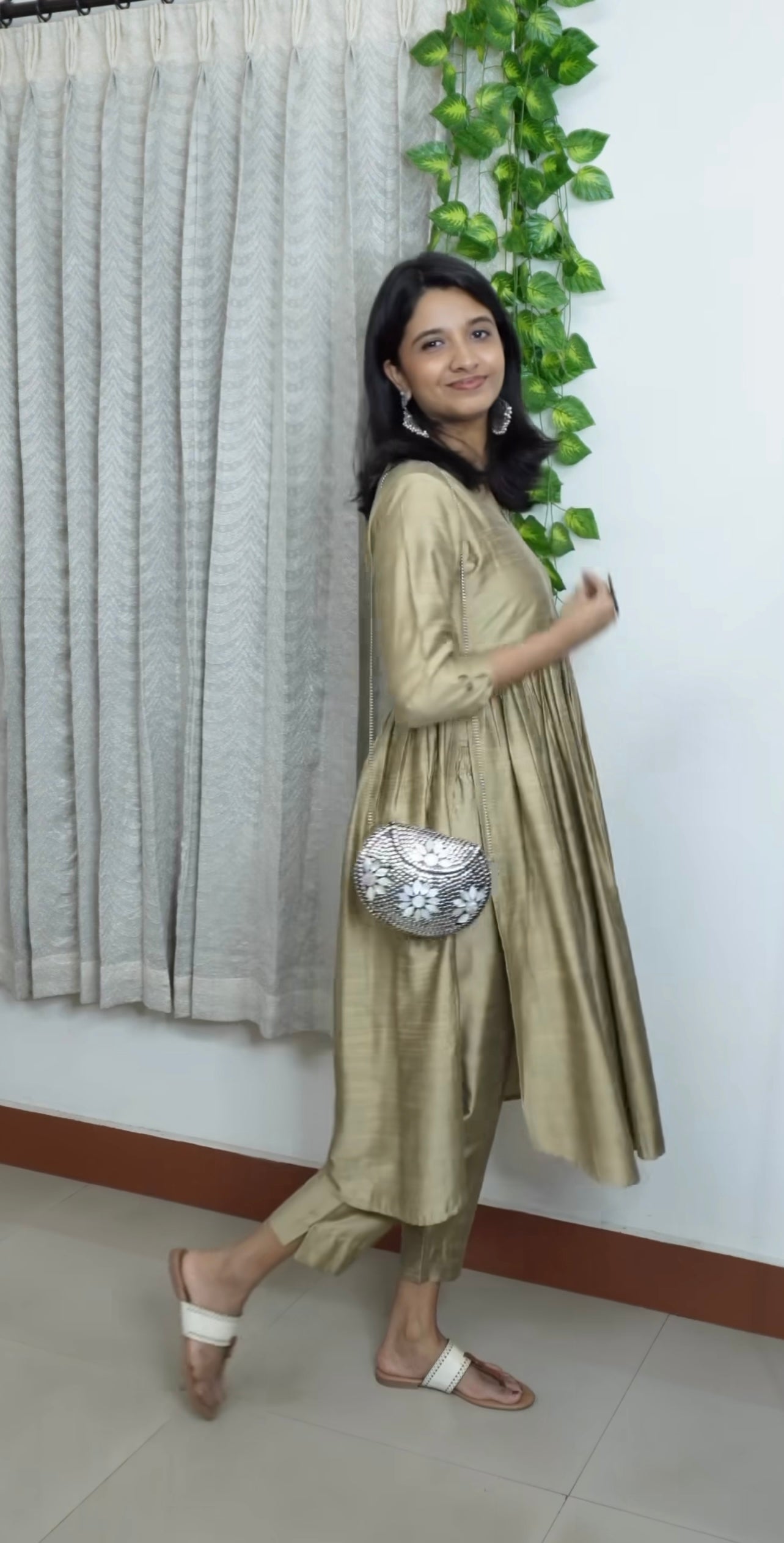 Ziya - Silk Cotton Kurta Set - In Nyra Cut - Gold