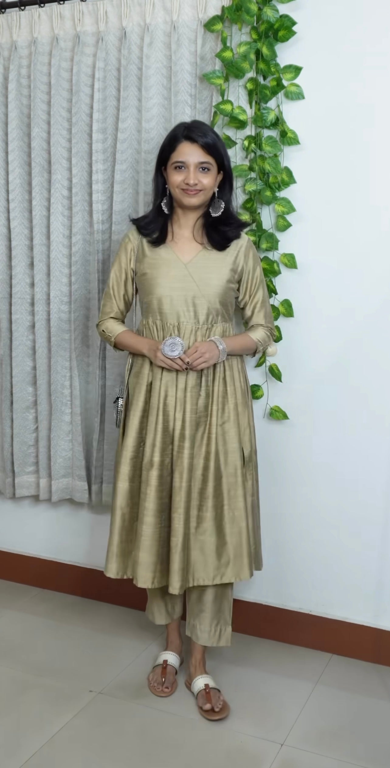 Ziya - Silk Cotton Kurta Set - In Nyra Cut - Gold