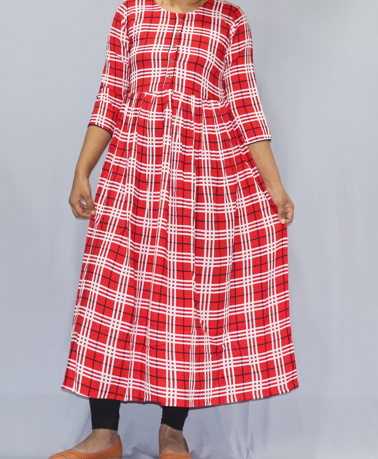 Harita - Red Checkered Long Maxi