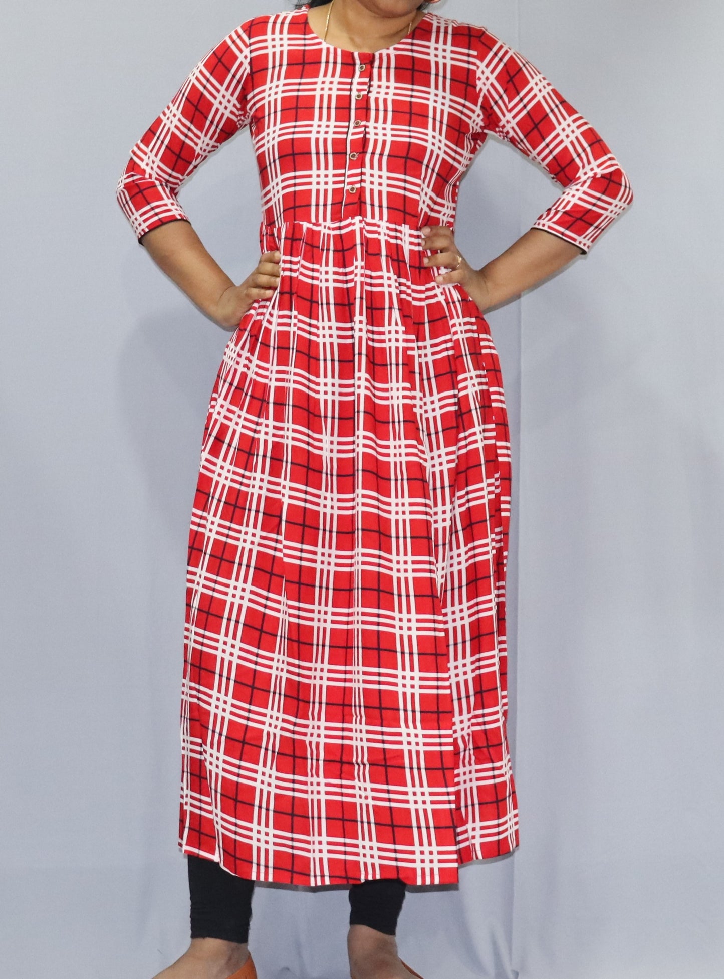 Harita - Red Checkered Long Maxi