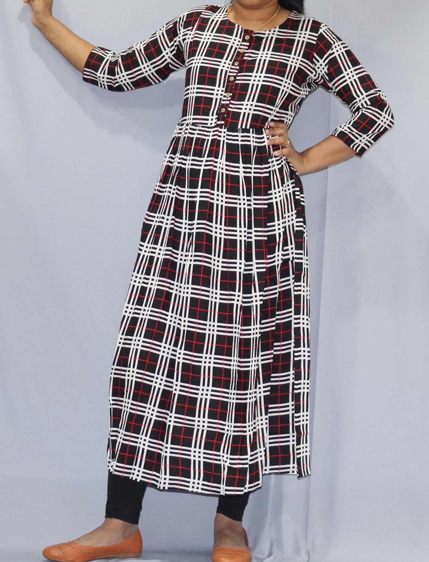 Harita - Black Checkered Long Maxi