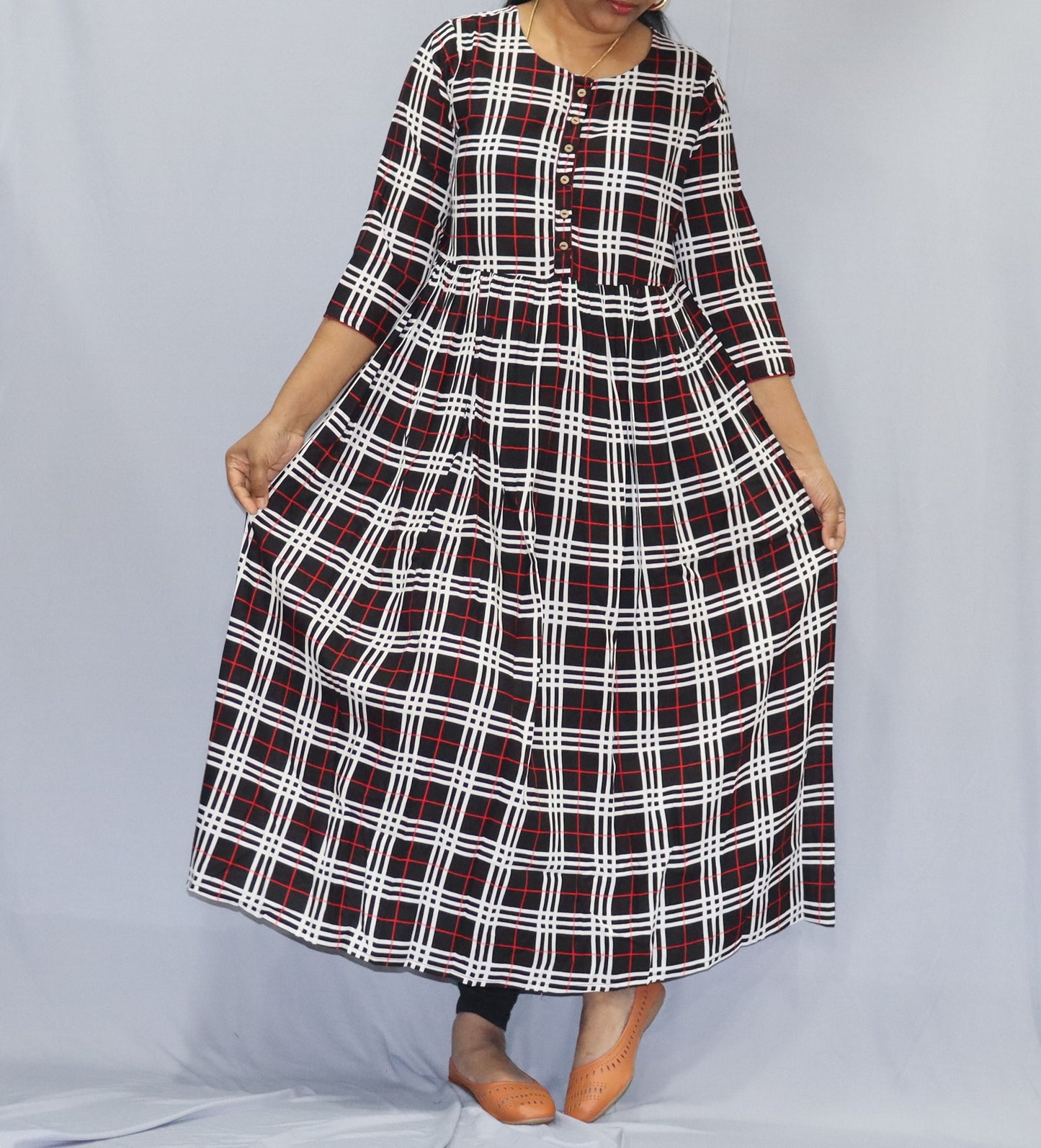 Harita - Black Checkered Long Maxi