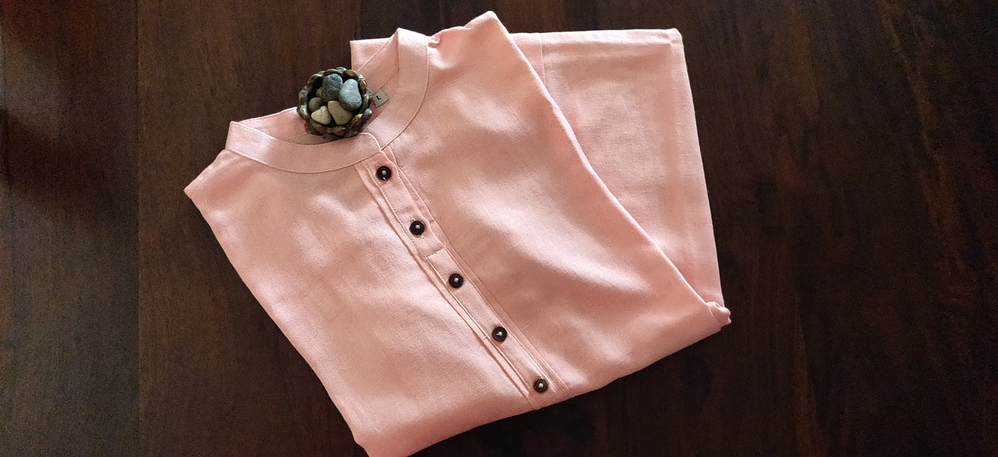 Pink solid kurti