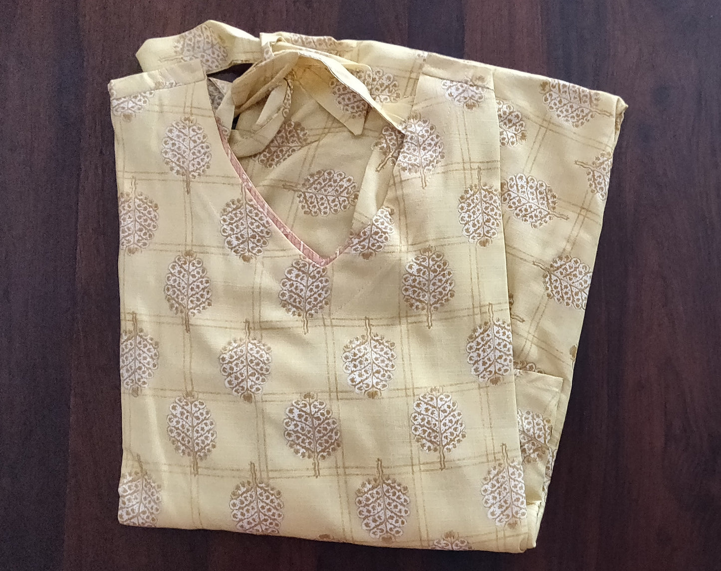 Madhu - Premium Rayon long frock - Yellow