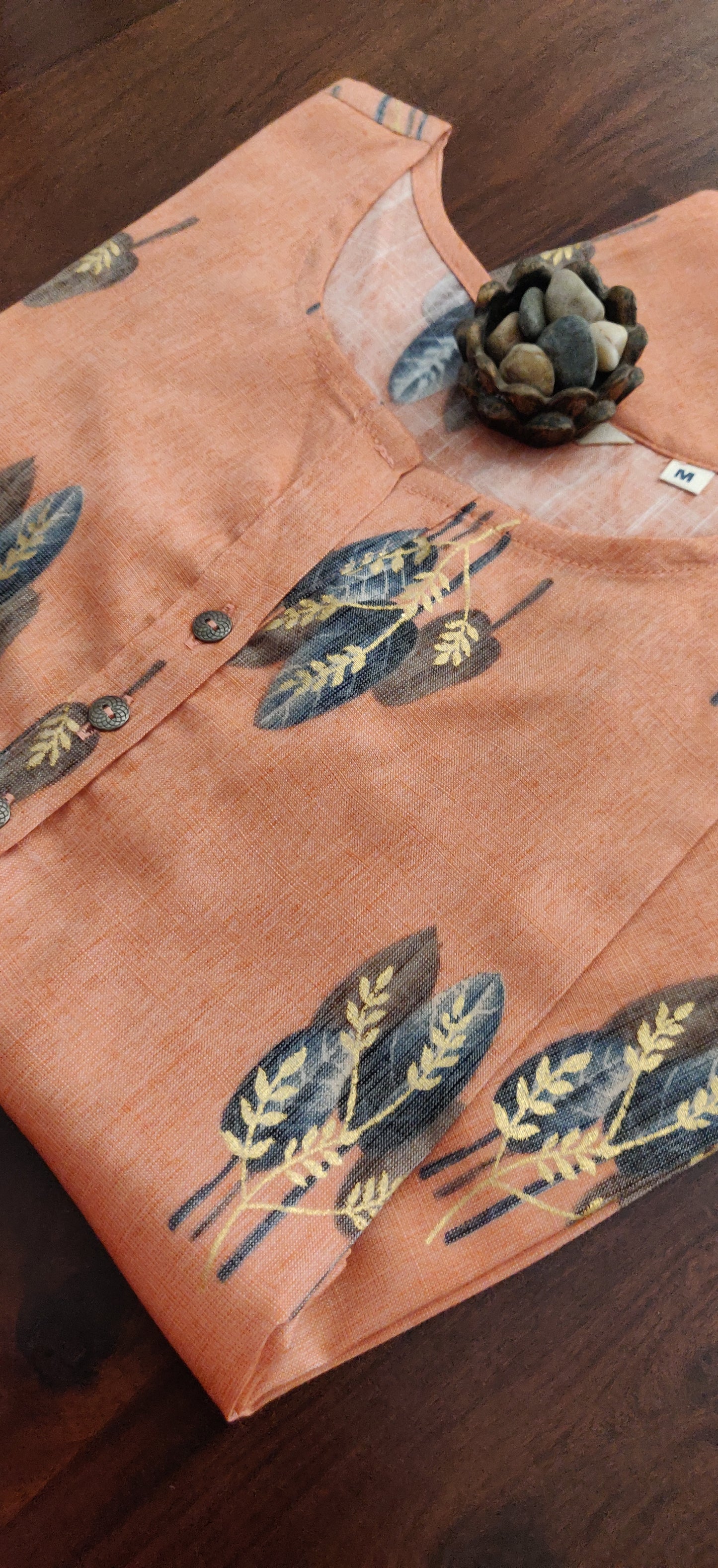Latha - Premium Rayon Kurti - Peach