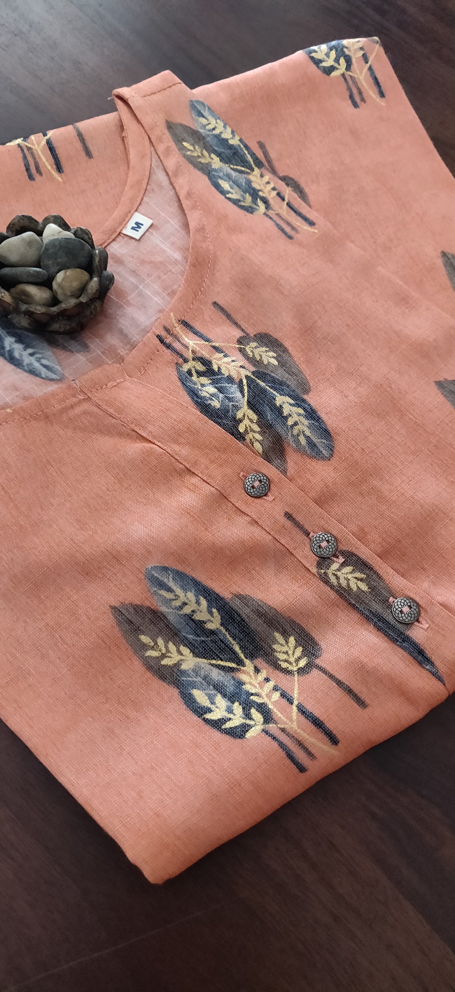 Latha - Premium Rayon Kurti - Peach