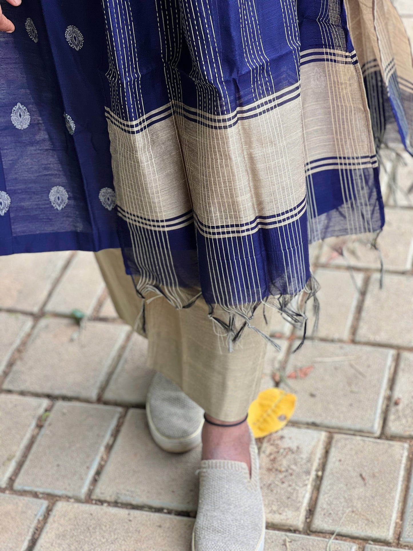 Nayanthara - Silk cotton Weaving Kurta set with dupatta