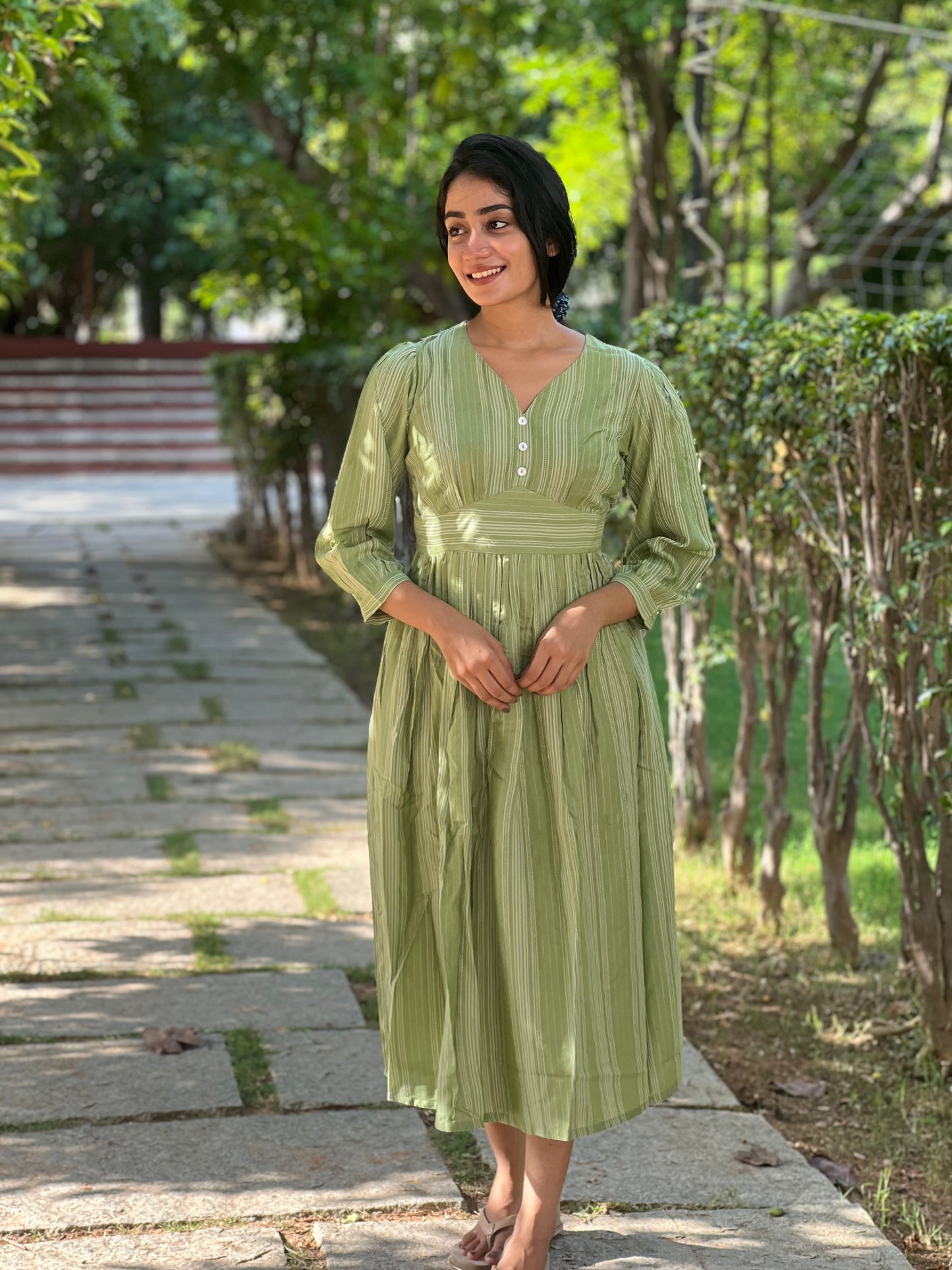 Nitara - Casual/Vacation dress- Green