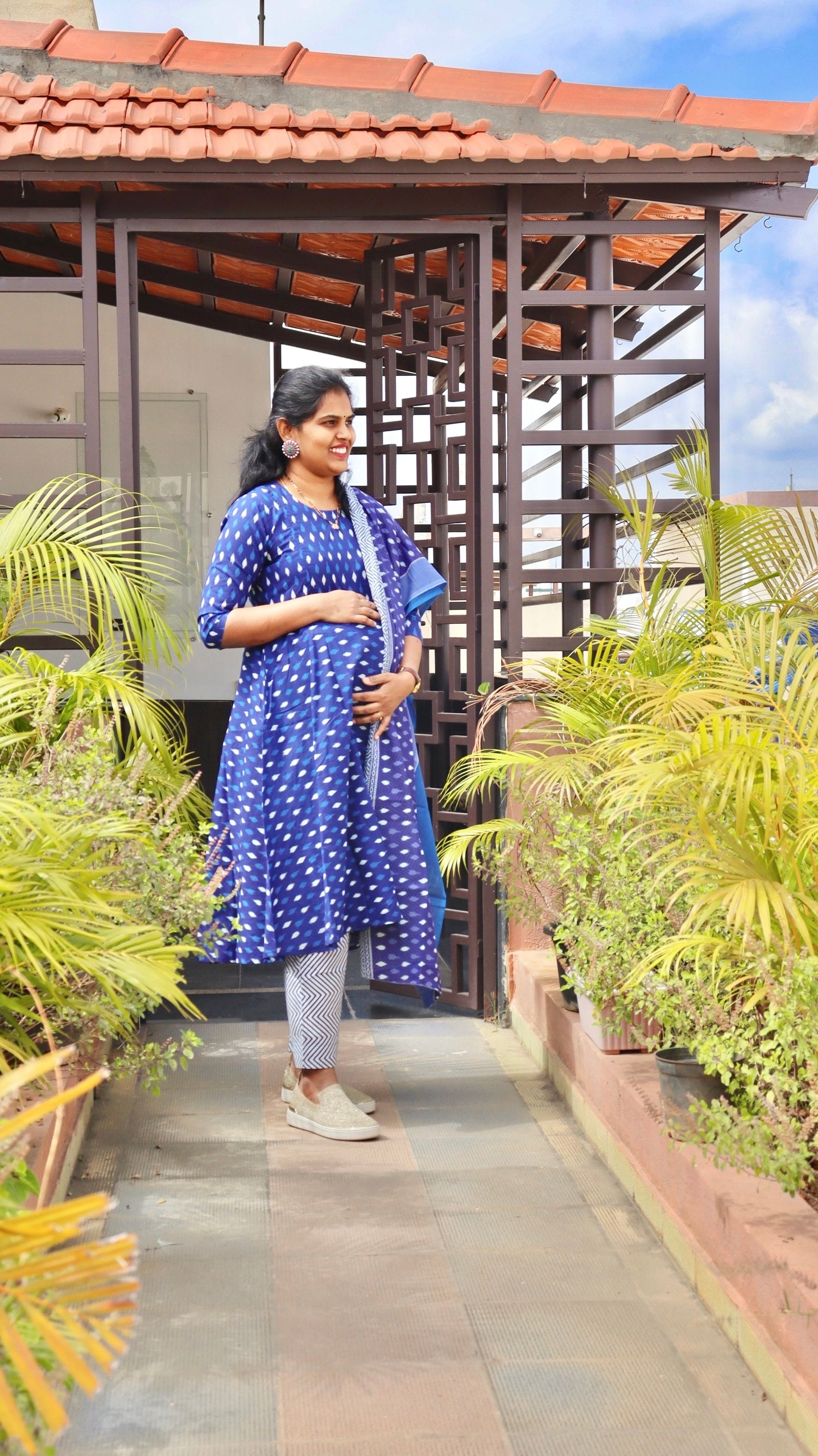 Bina - Ikkat print Cotton Maternity Set