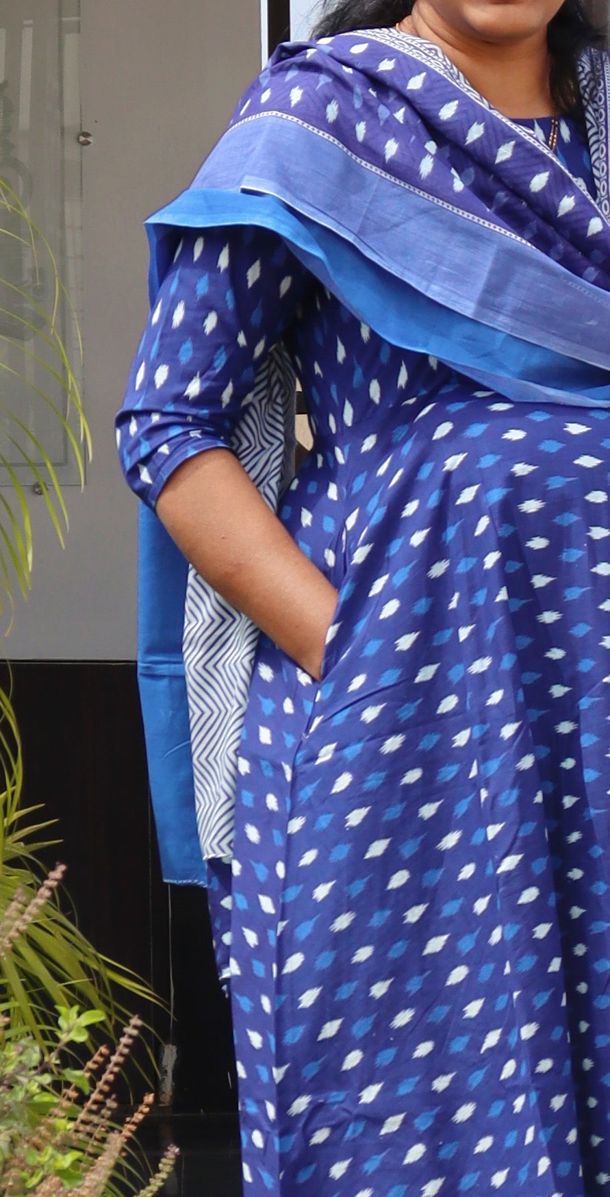 Bina - Ikkat print Cotton Maternity Set