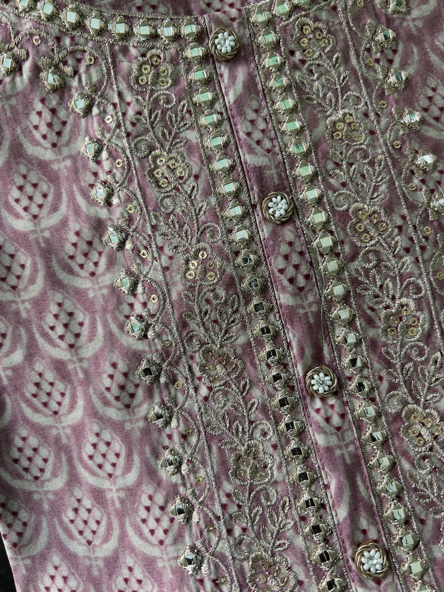Varsha - Maslin kurta with hand work - Peach