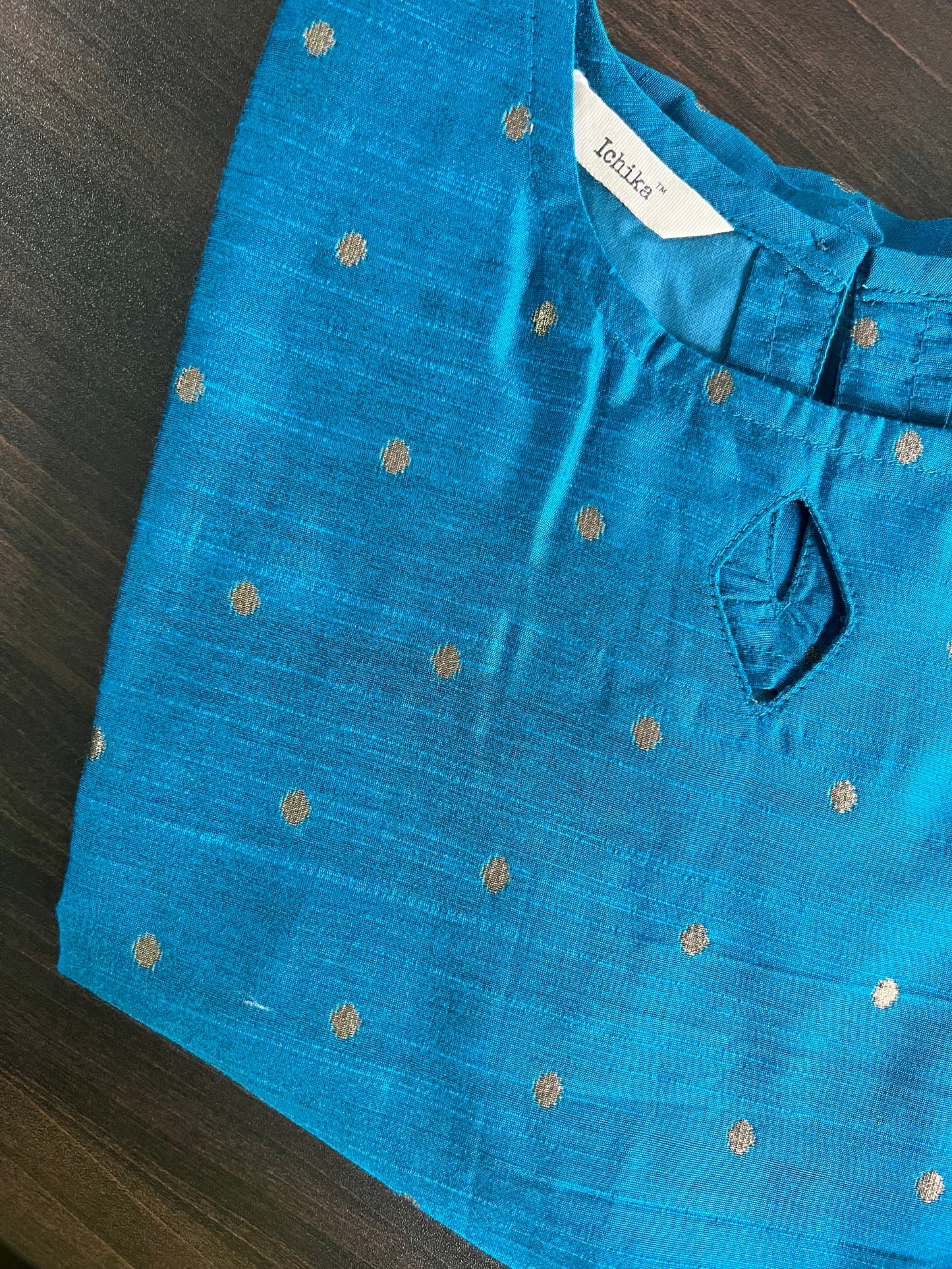 Advika - Cotton Silk Weave Kurta - Blue