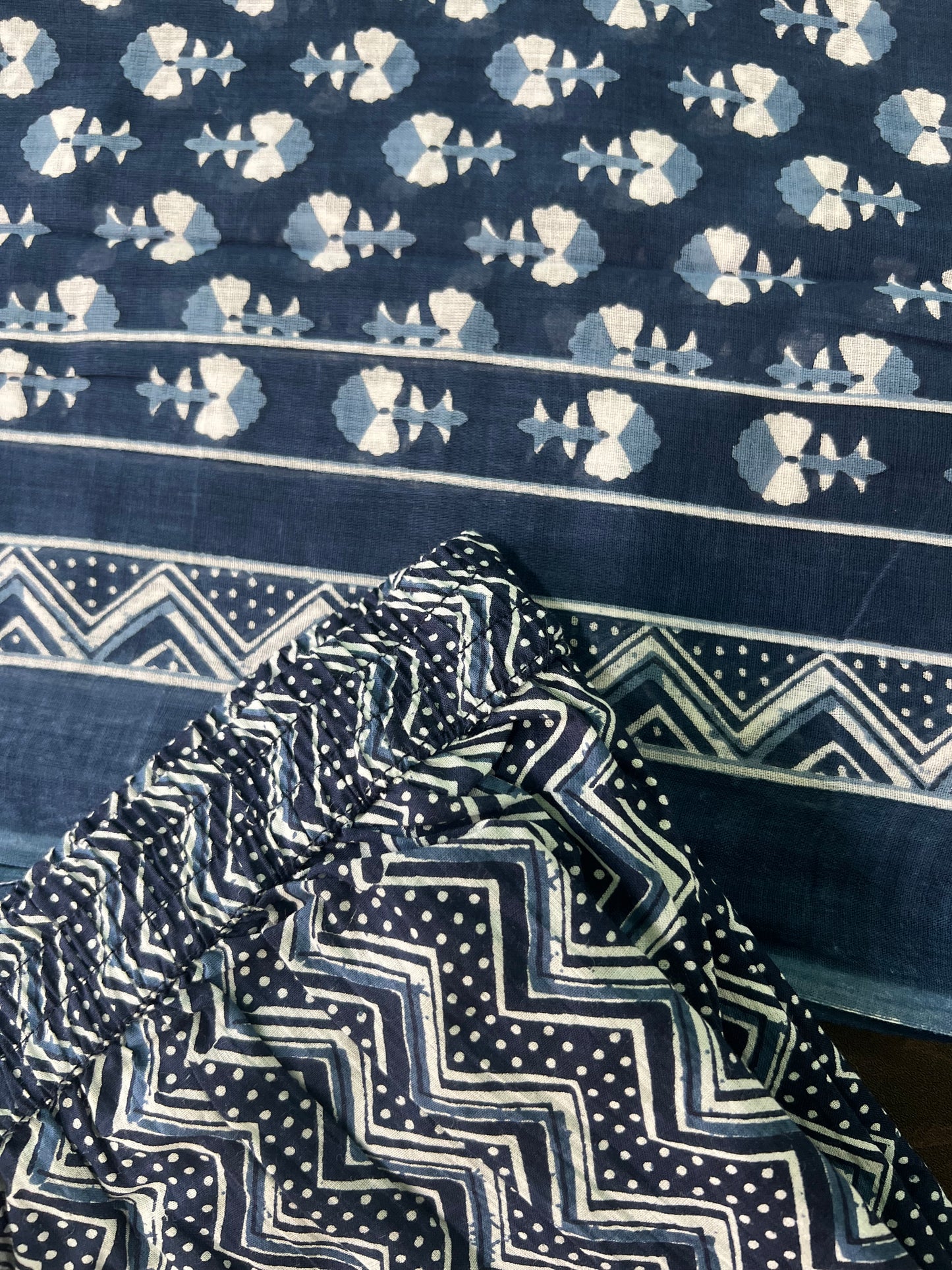 Aashritha - Navy Block Printed Suit