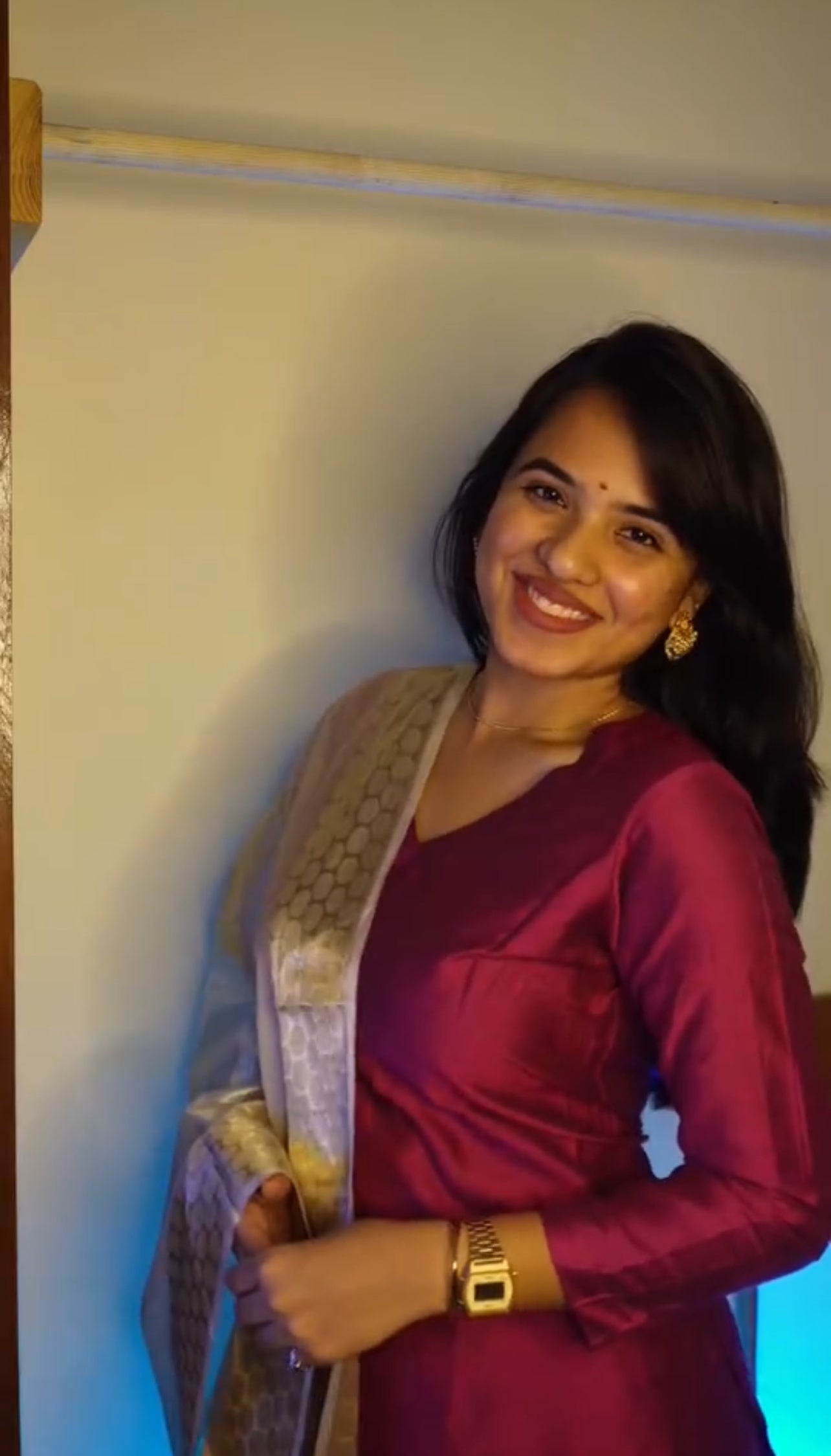 Shiv - Pink Silk cotton set with Tissue dupatta