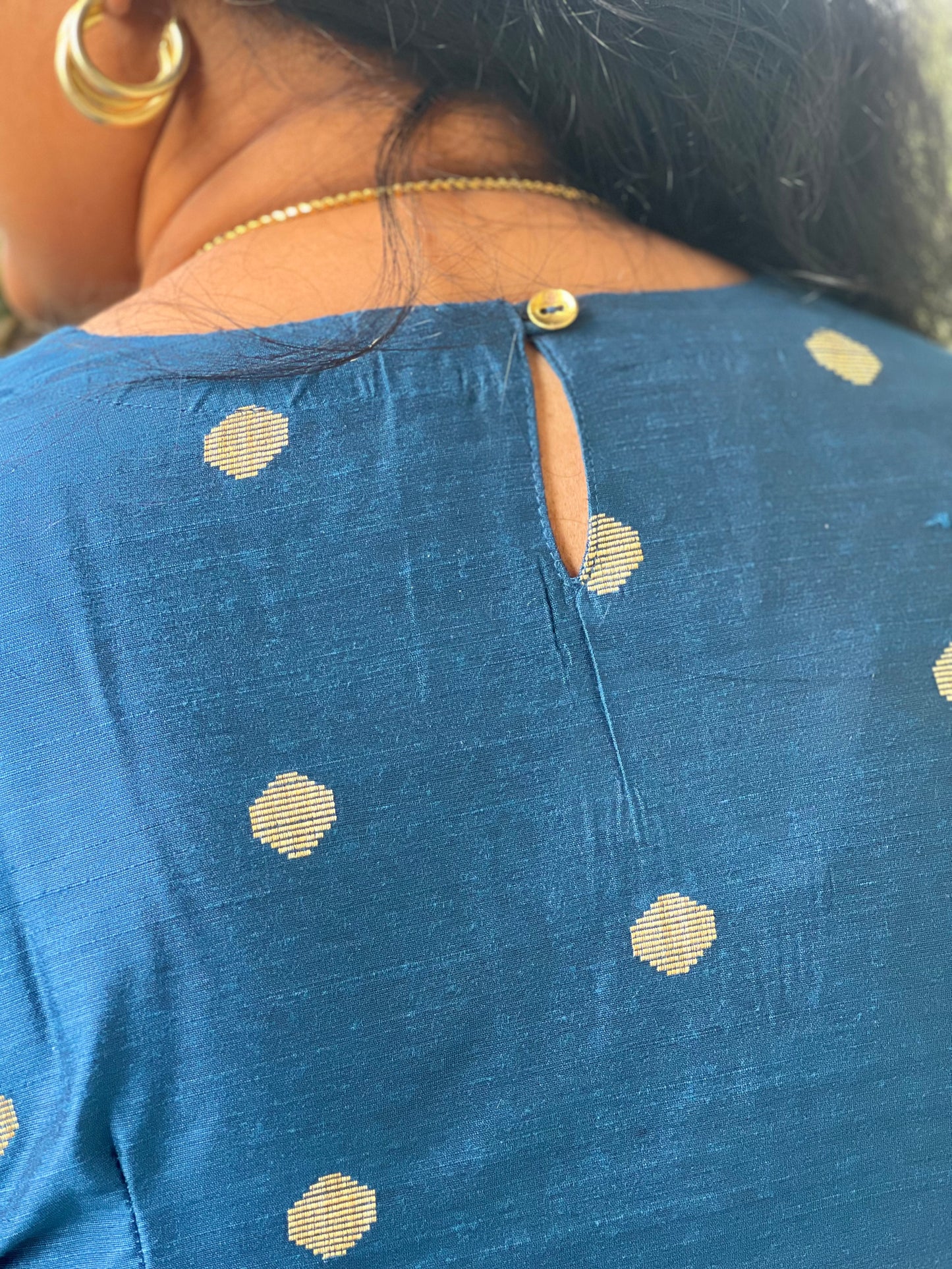 Dhrithi - Silk Cotton Coord Set - In Weaving fabric - Blue