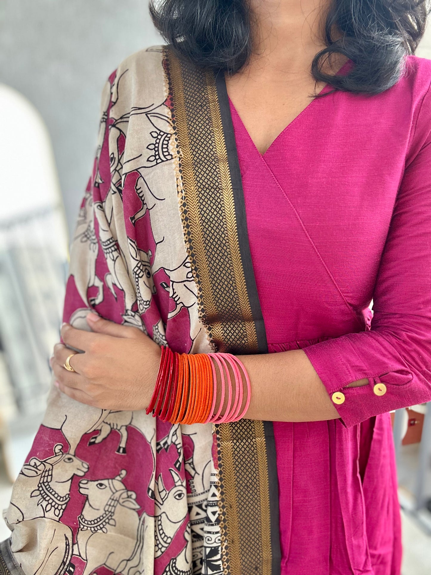Pink Nyra Silk cotton set