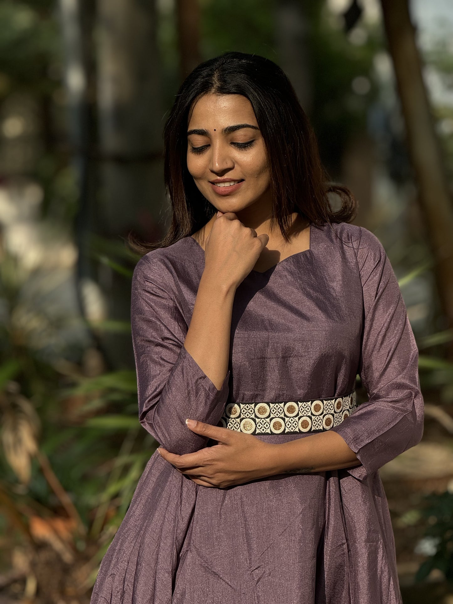 Medha - Designer fit and flare gown - Dark Purple