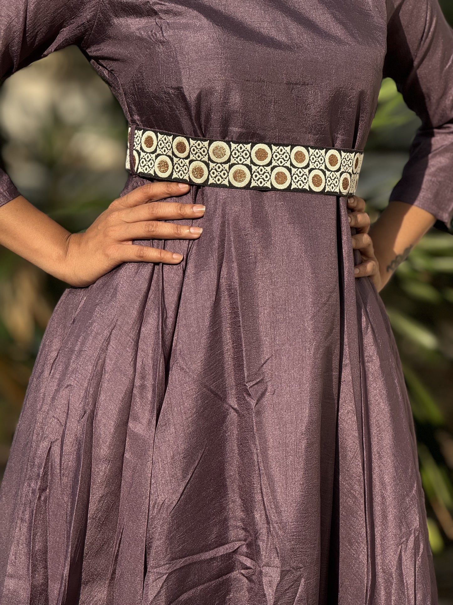 Medha - Designer fit and flare gown - Dark Purple