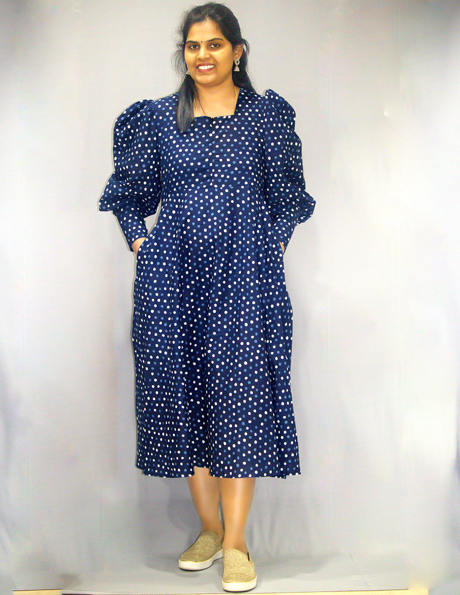 Polka Dot Designer Feeding and Maternity Dress