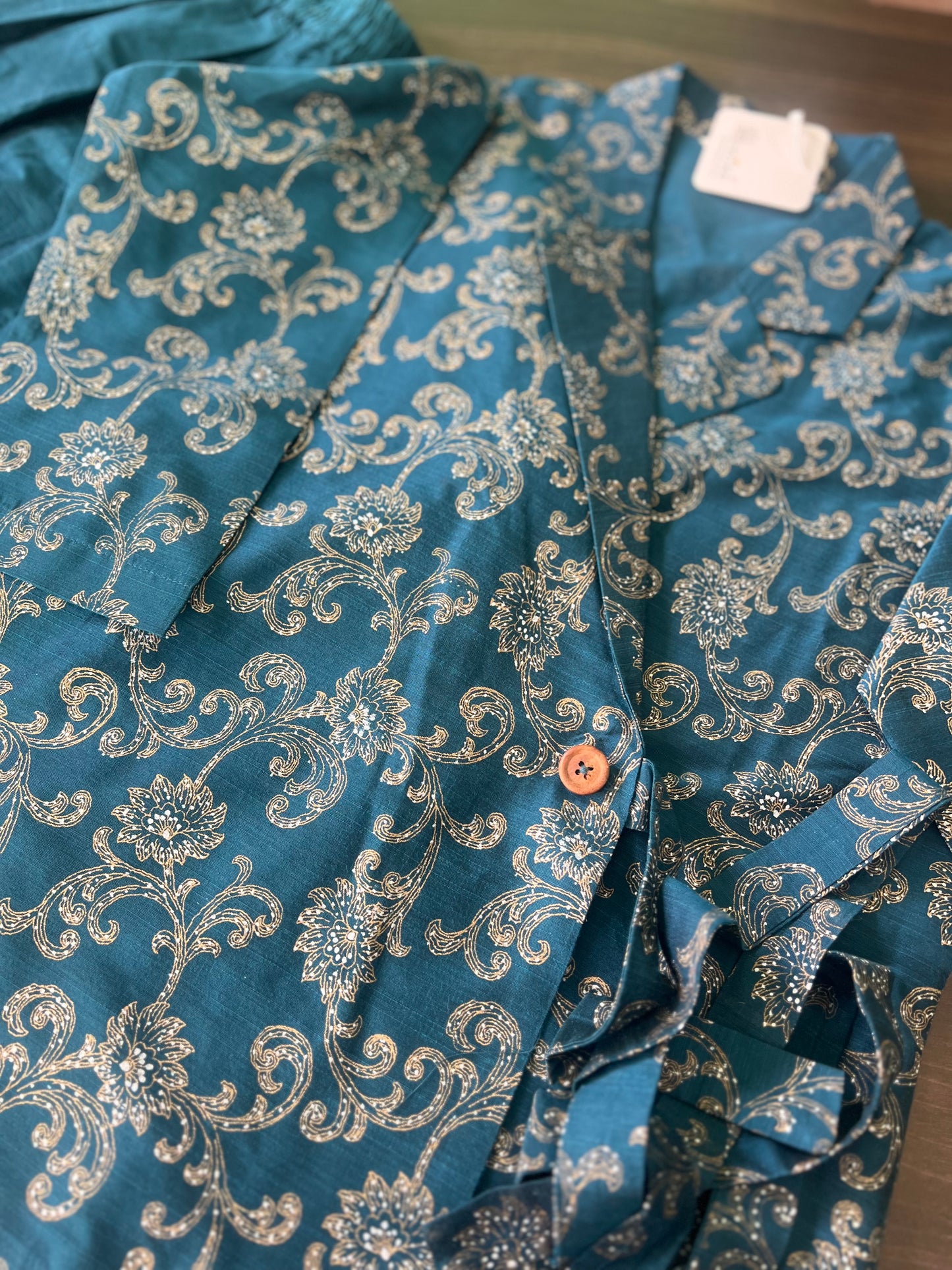 Hithaa - Silk Cotton Printed wrap top and skirt