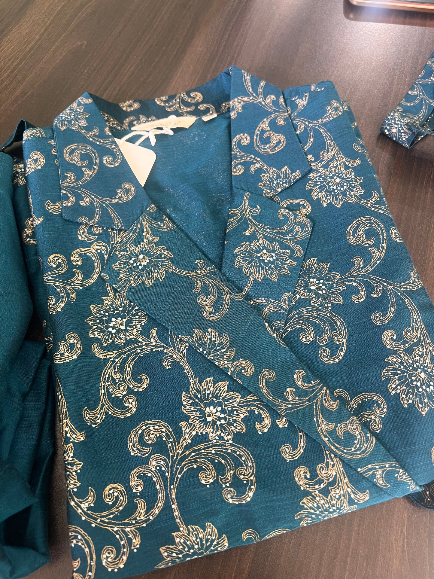 Hithaa - Silk Cotton Printed wrap top and skirt