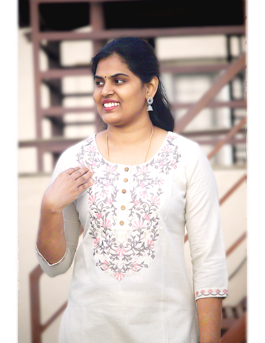 Abeesha - Kadhi Embriodery Kurti and Pant set
